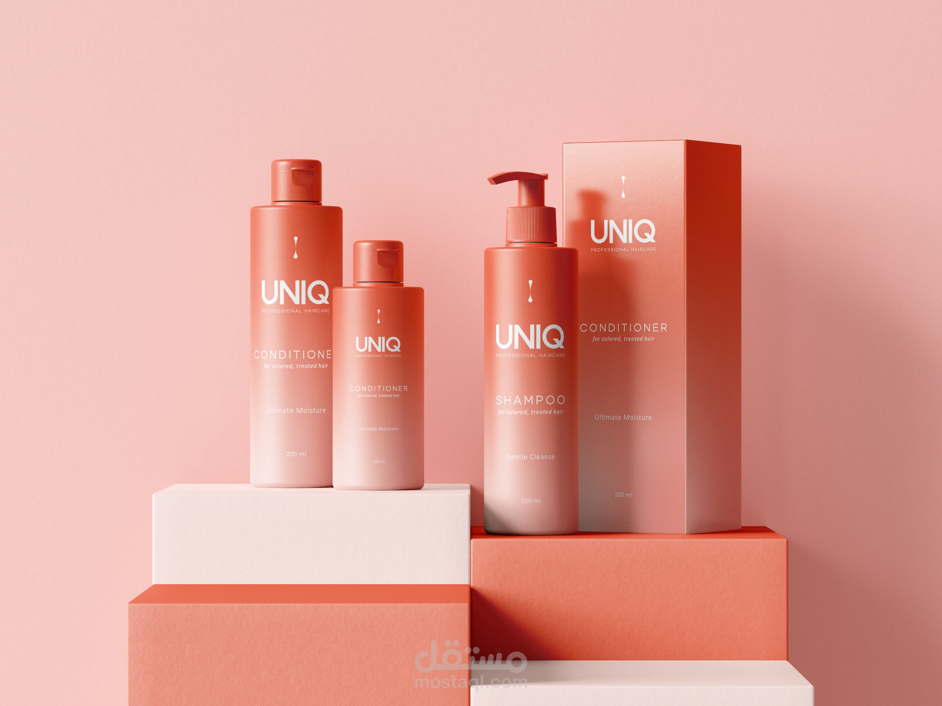 هوية بصرية وباكيدج UNIQ - Hair Care