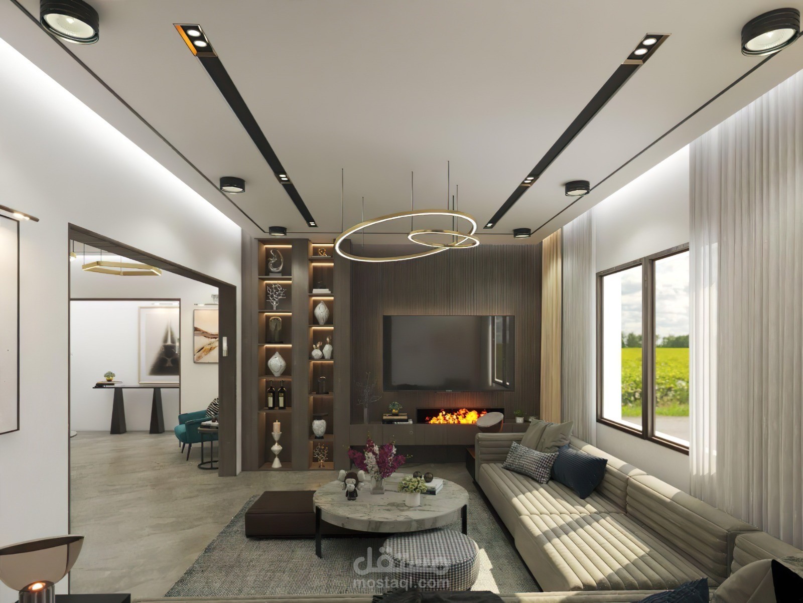 تصميم داخلي وخارجي فلالل شقة سكنية واجهات خارجية