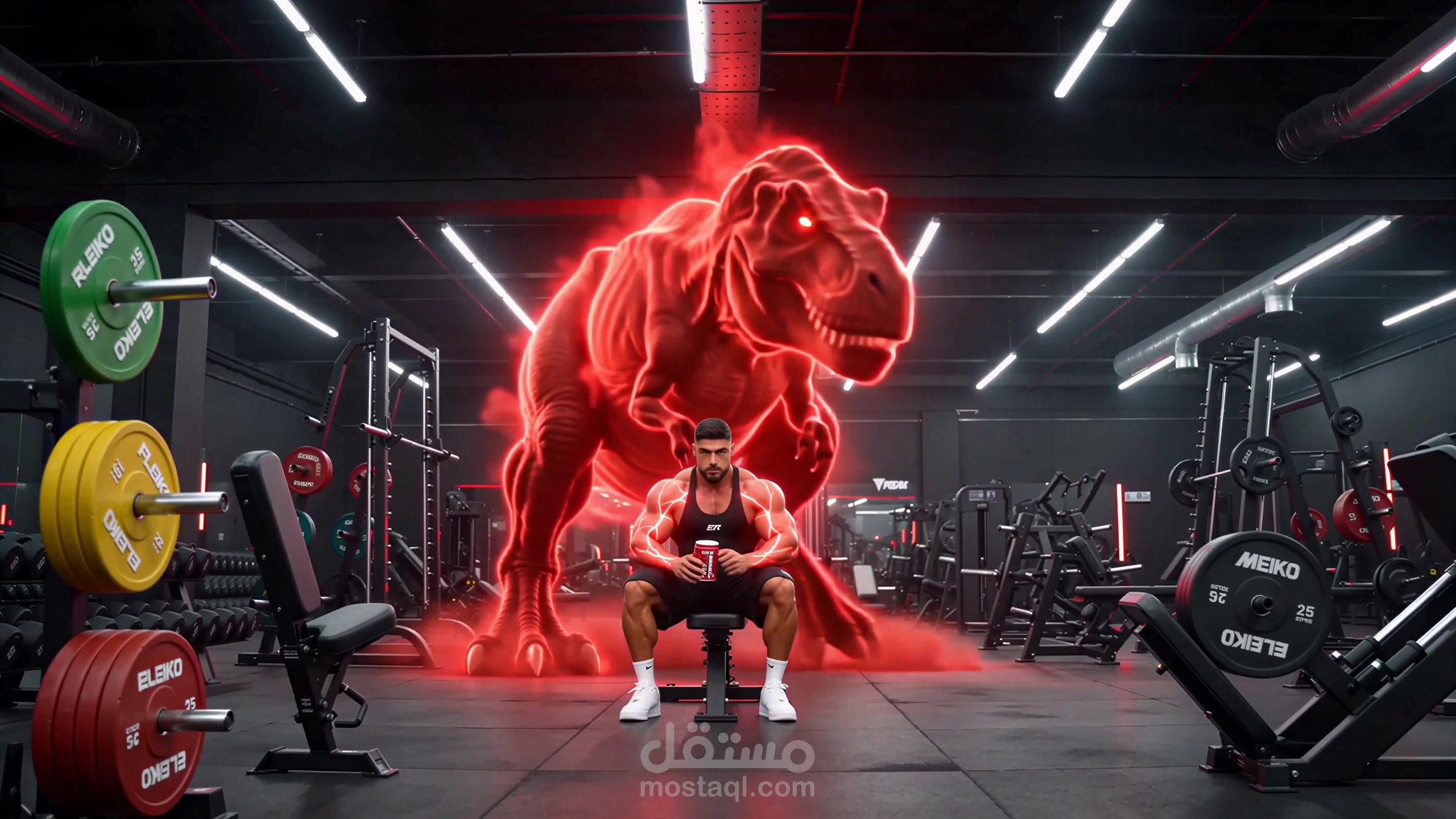 اعلان سينمائي لمكملات اللياقة البدنية