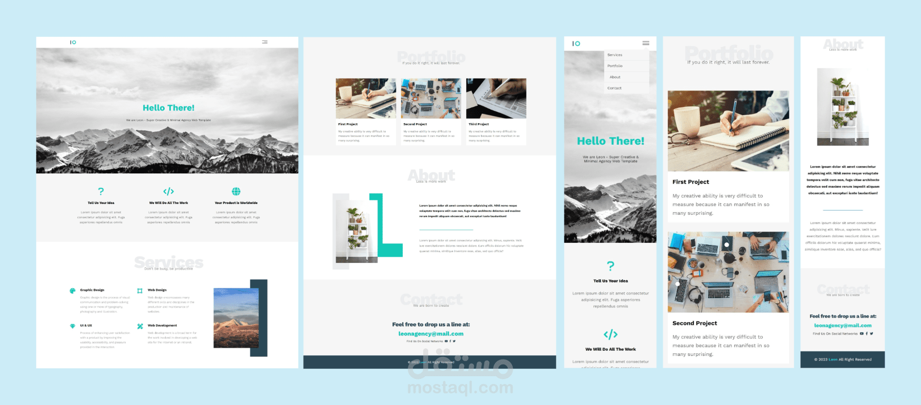 صفحة هبوط لشركة Leon