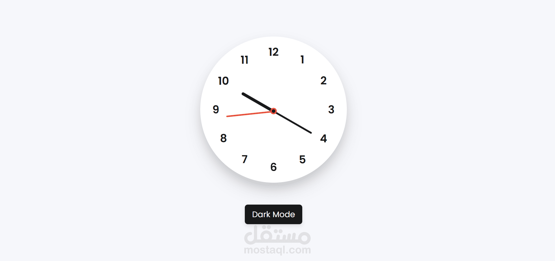 بناء ساعة كلاسيكية (Analog Clock) مع تحكم في المظهر (Dark/Light Modes)