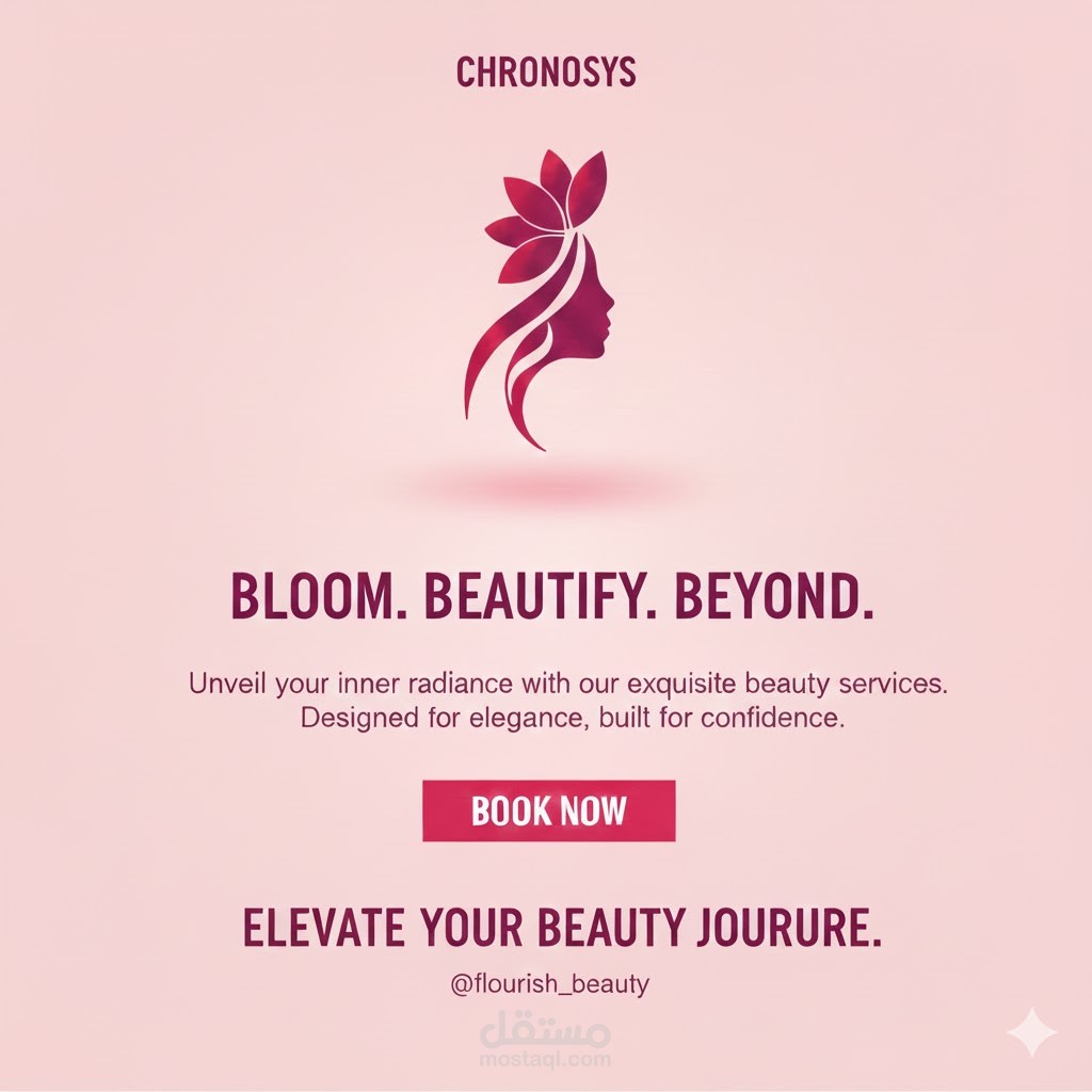 تصميم إعلان إلكتروني لمركز تجميل - Bloom. Beautify. Beyond