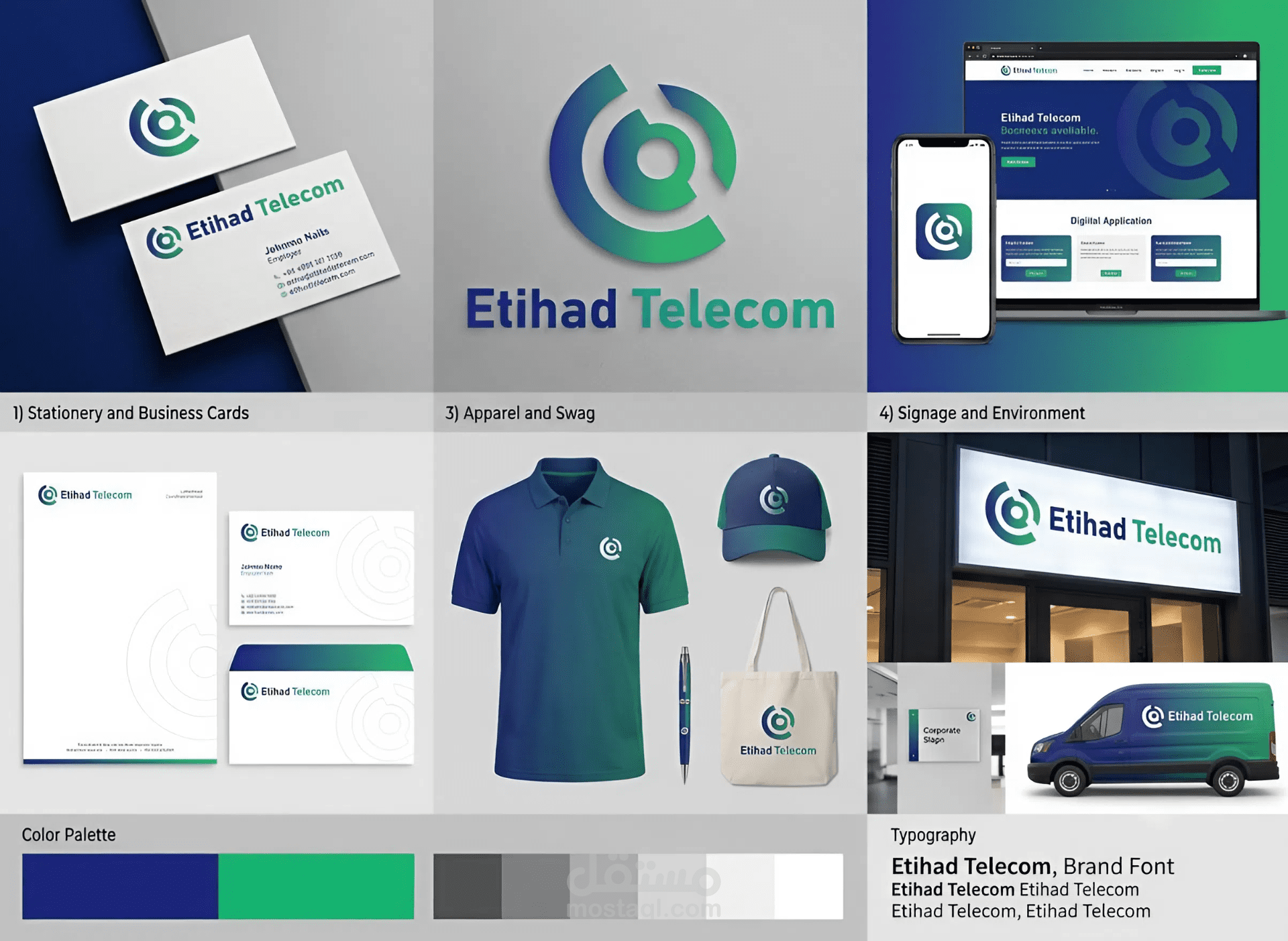 بناء الهوية البصرية لـ Etihad Telecom