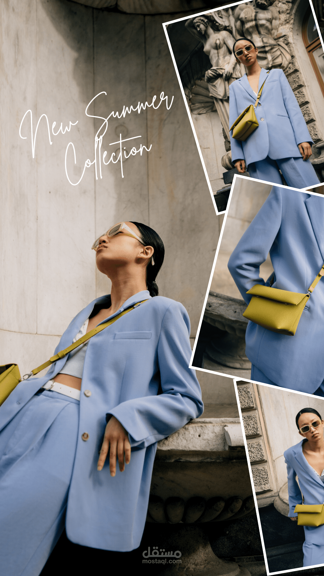 Blue And Beige Modern Photo Collage New Collection Instagram Story