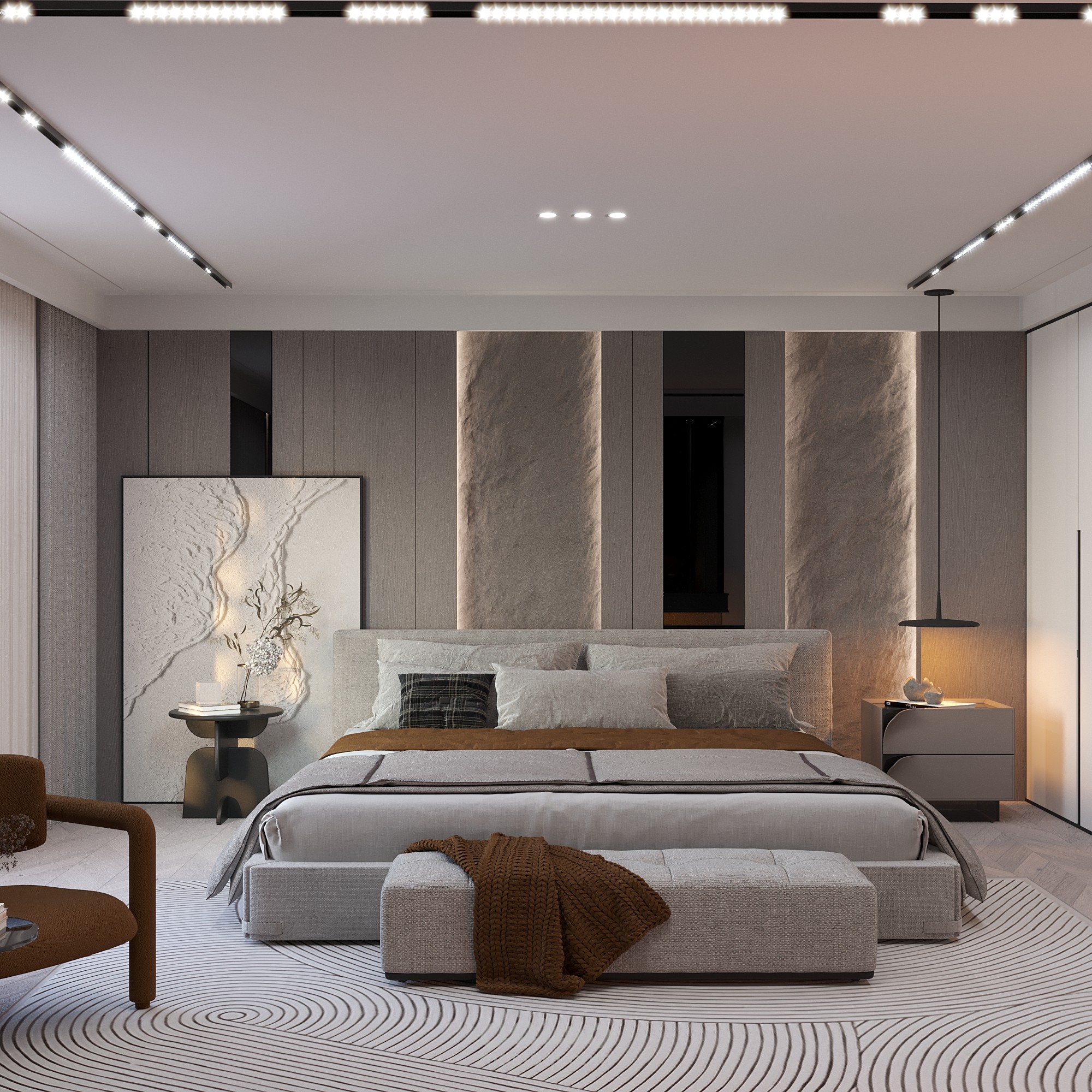 تصميم داخلي لغرفه نوم master