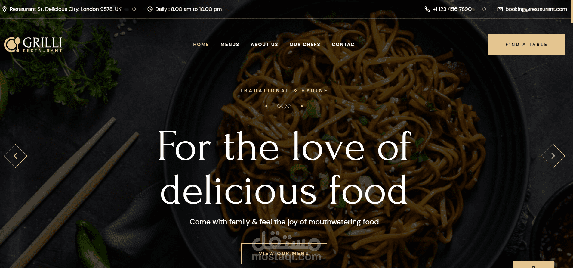 موقع يعرض الخدمات التي يقدمها مطعمك باستخدام html,css,js !