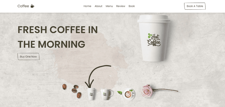 موقع كوفي شوب باستخدام html,css,js