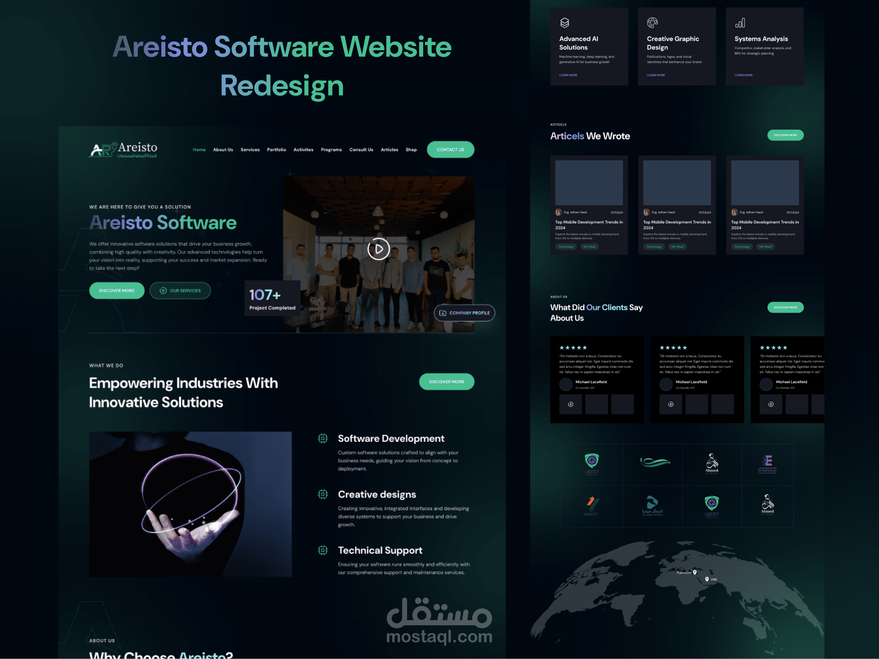 تصميم موقع لشركة Aresto للبرمجيات