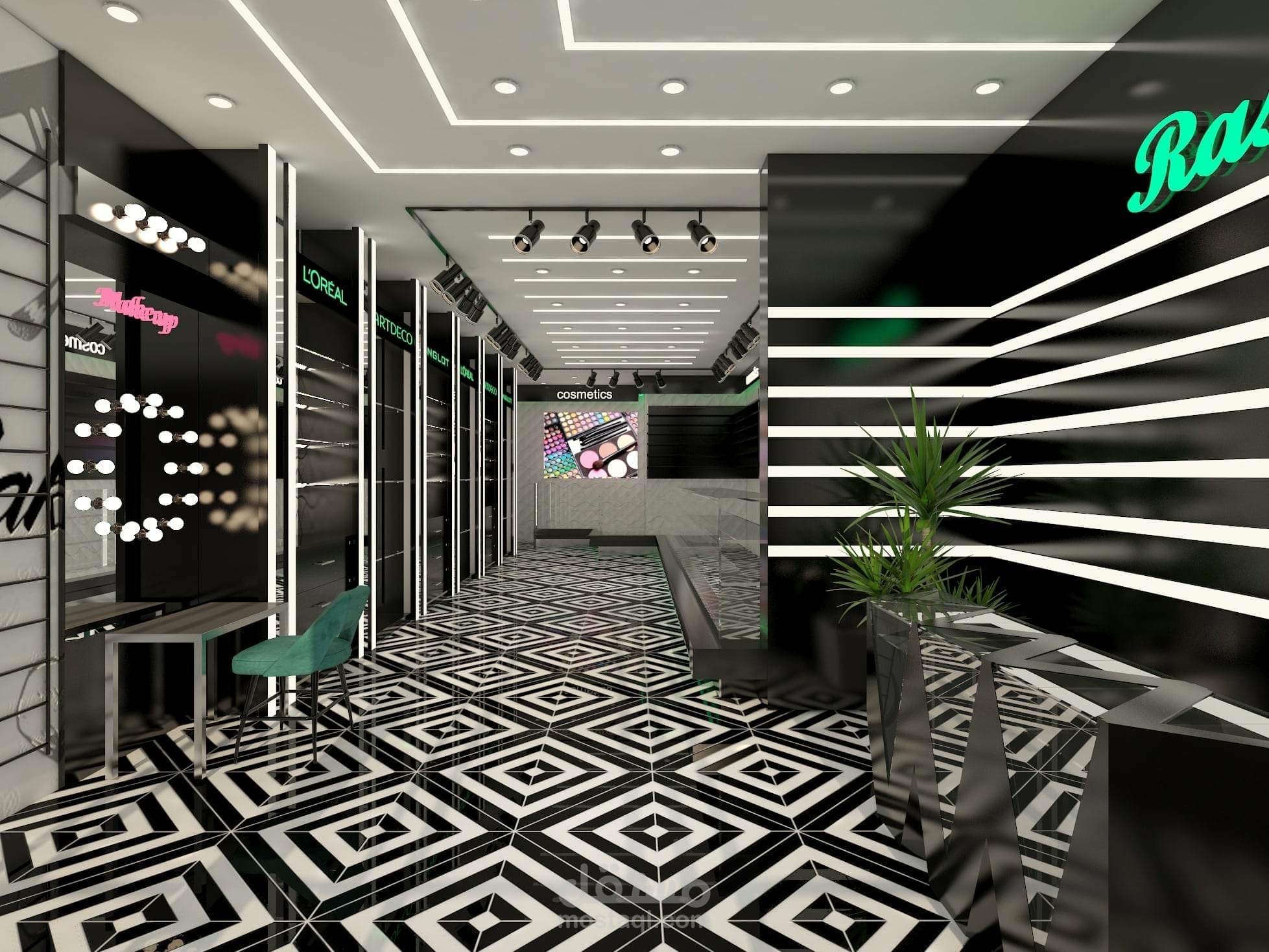 تصميم وتنفيذ محل اكسسوارات ومكياج