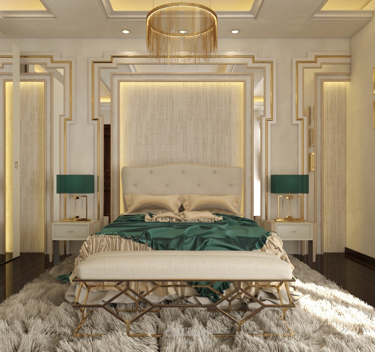 غرفه نوم بتصميم نيو كلاسيك