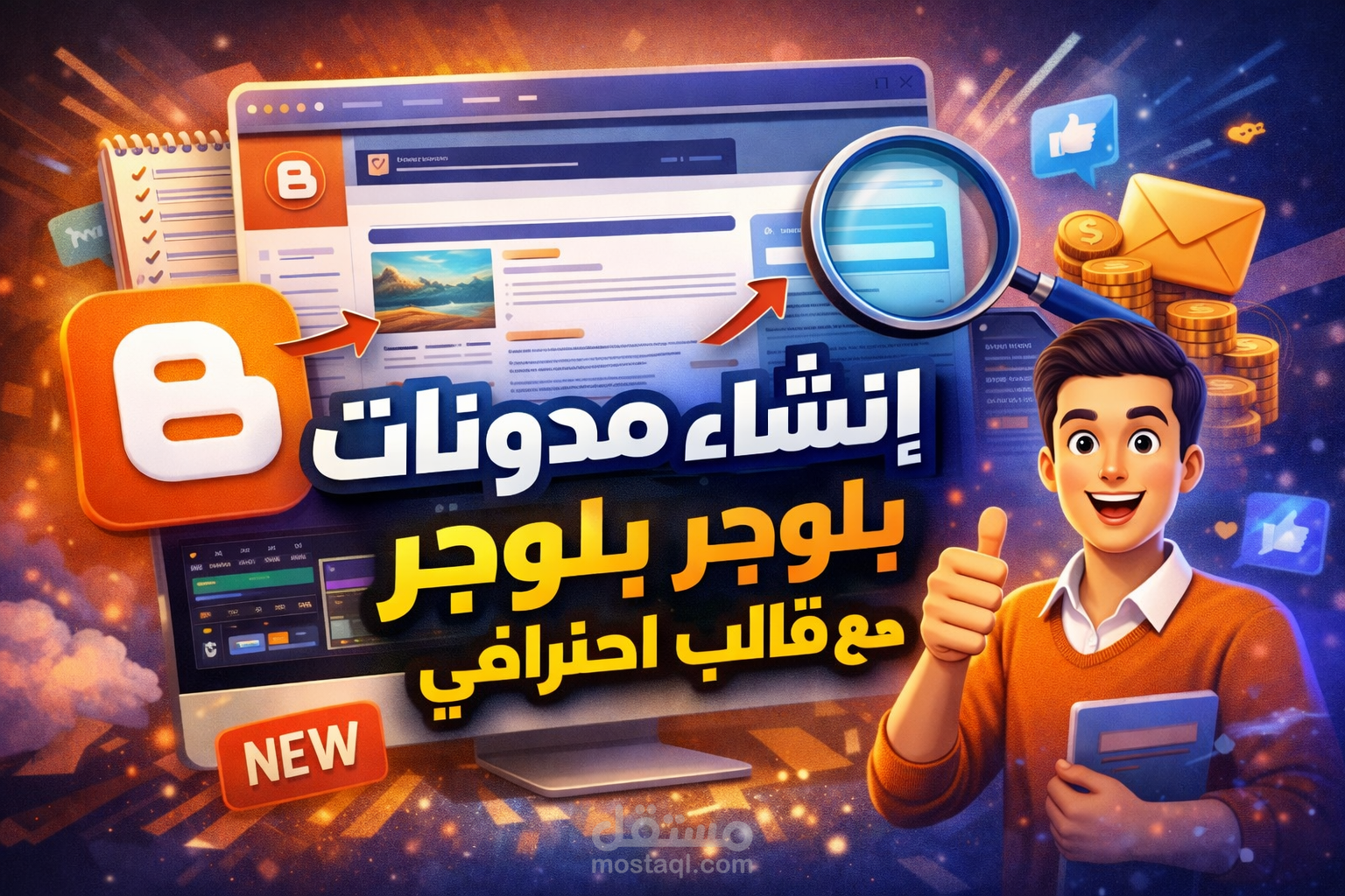 انشاء مدونات بلوجر مع قالب احترافي