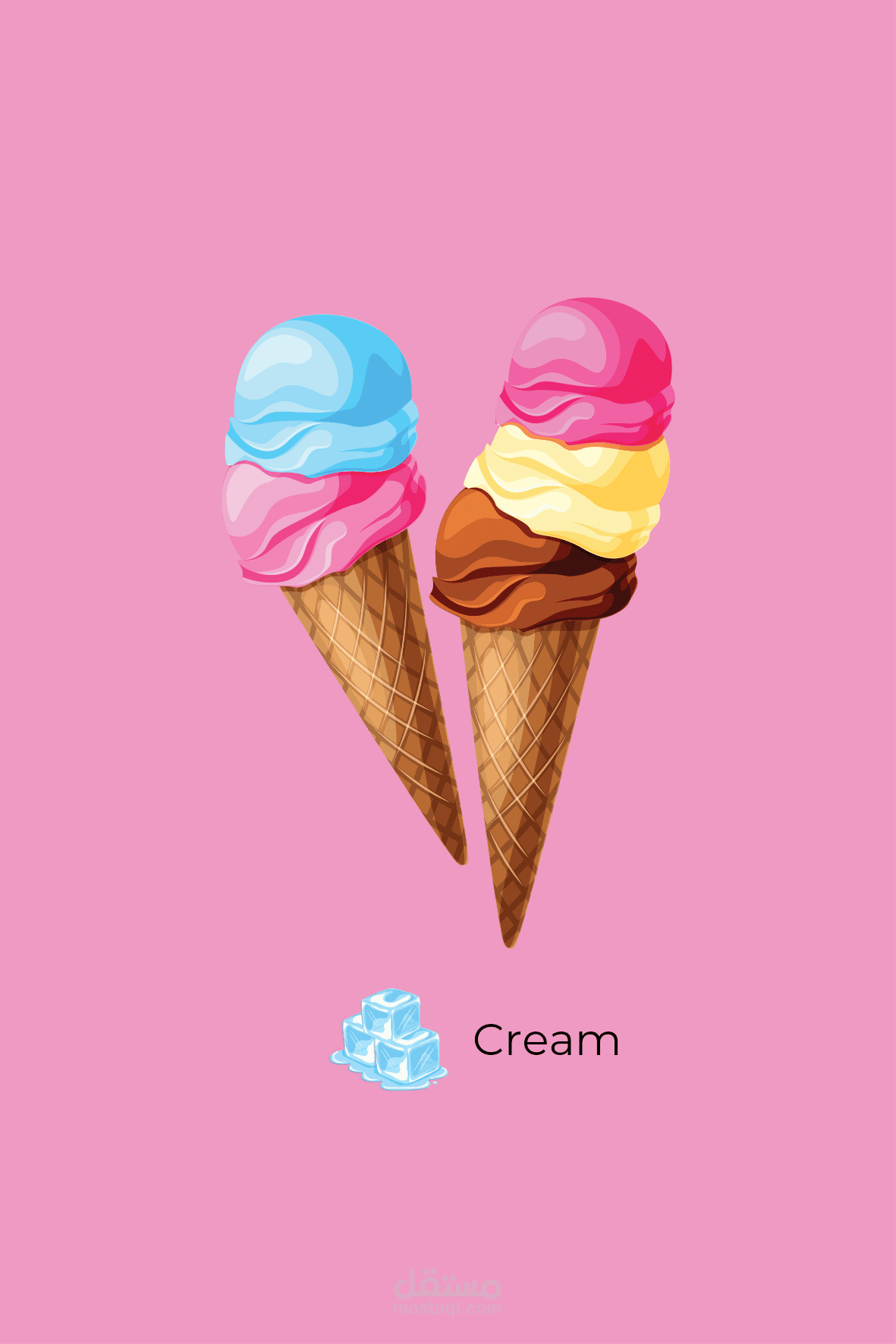 تصميم لوجو محل ايس كريم