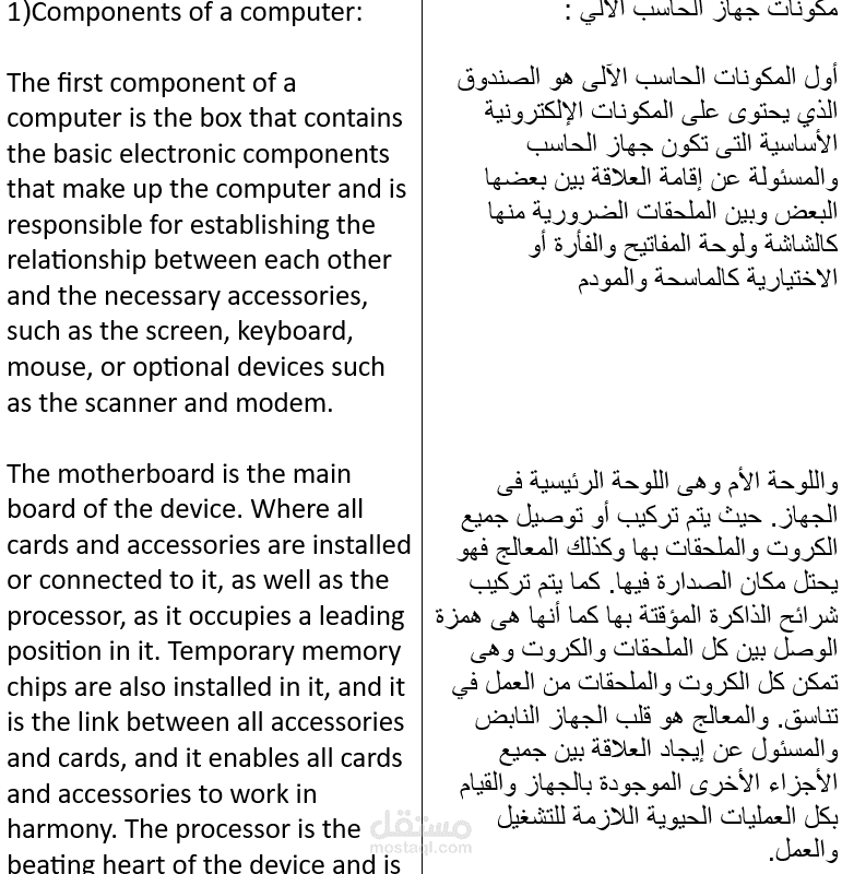 مكونات الحاسوب