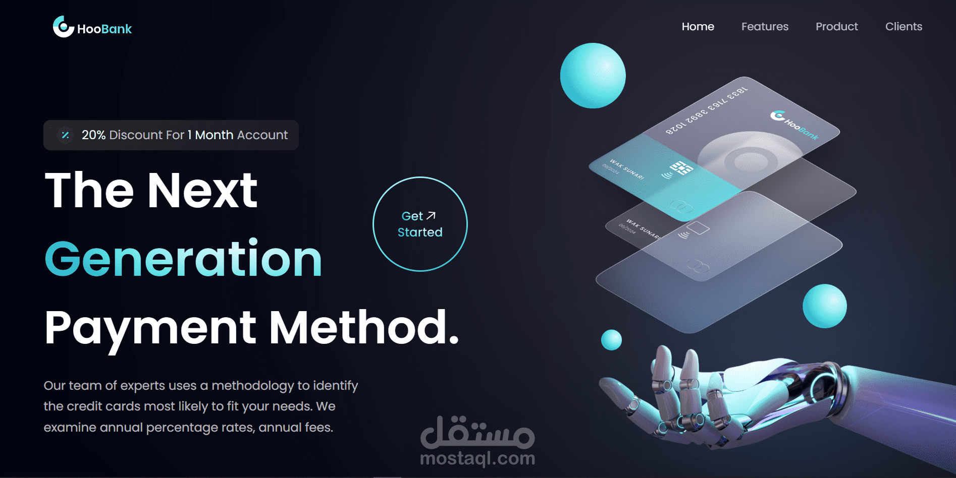 هوبنك: صفح هبوط تمويل عصري، تجربة سلسة مع انميشن