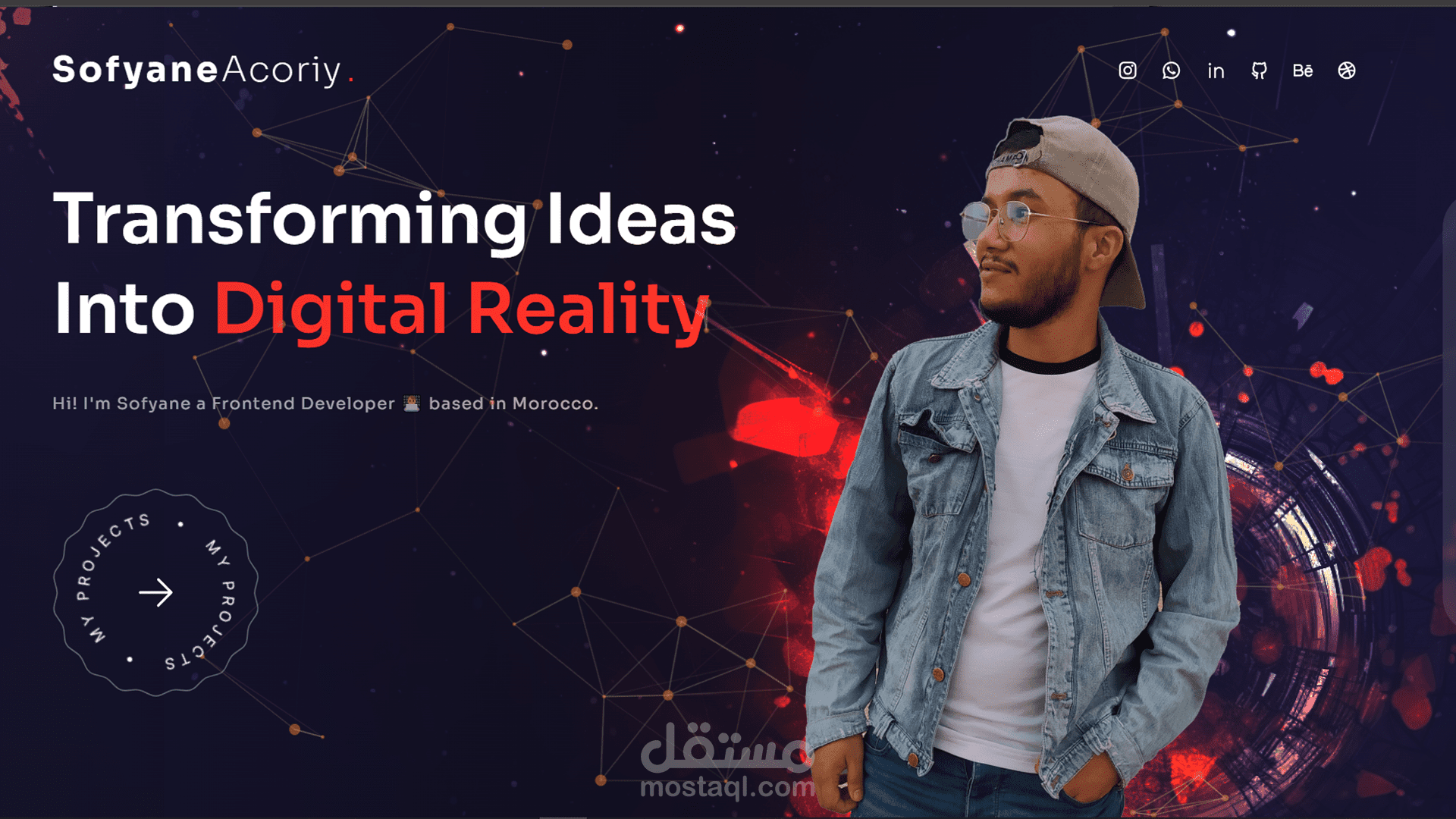 موقع شخصي بورتفوليو - رحلة إبداعية في عالم التصميم والتطوير