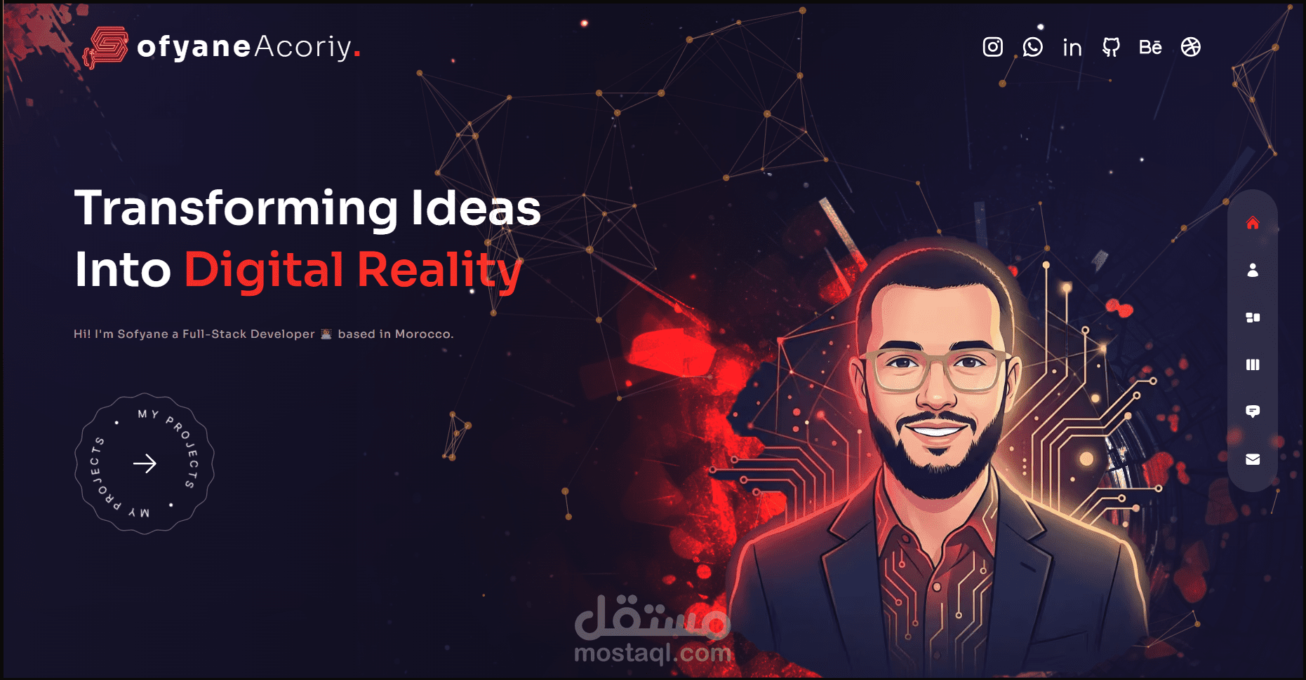 موقع شخصي بورتفوليو - رحلة إبداعية في عالم التصميم والتطوير