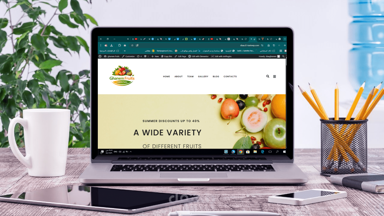 متجر الكتروني احترافي لبيع الفواكة باستخدام wordpress