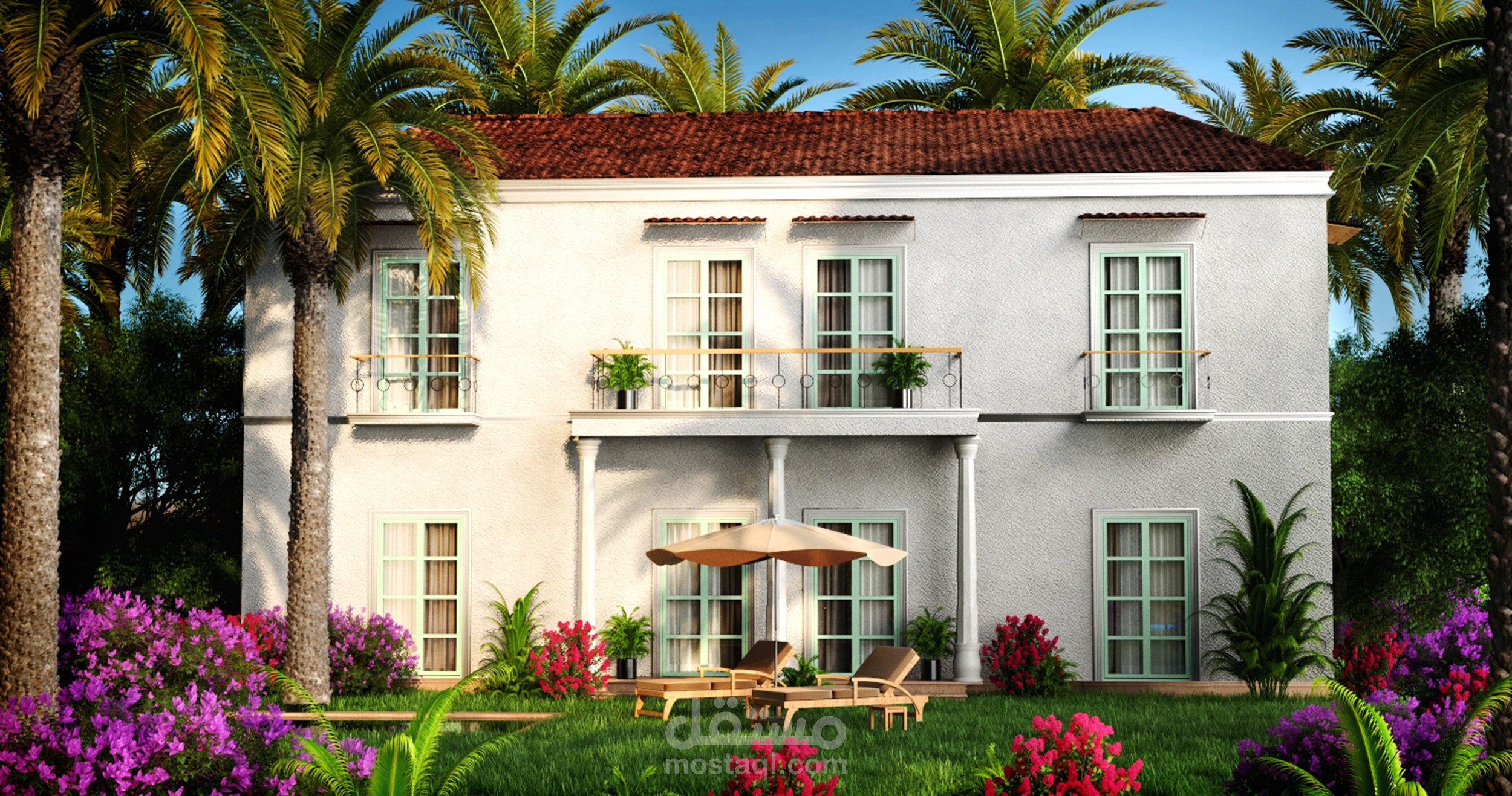 تصميم خارجي لفيلا سكنية بمطقة ساحلية