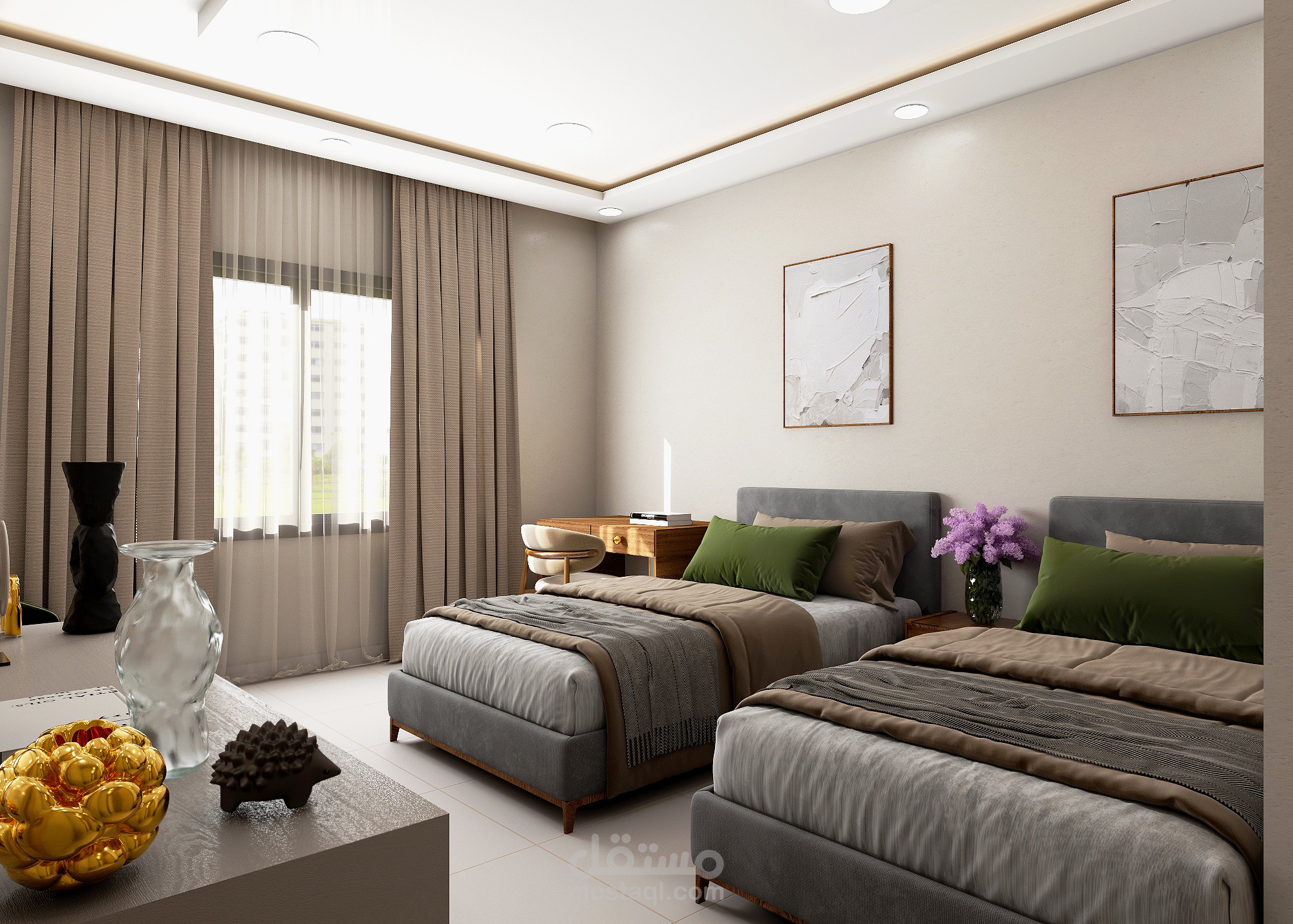 تصميم غرفة فندقية بسيطة