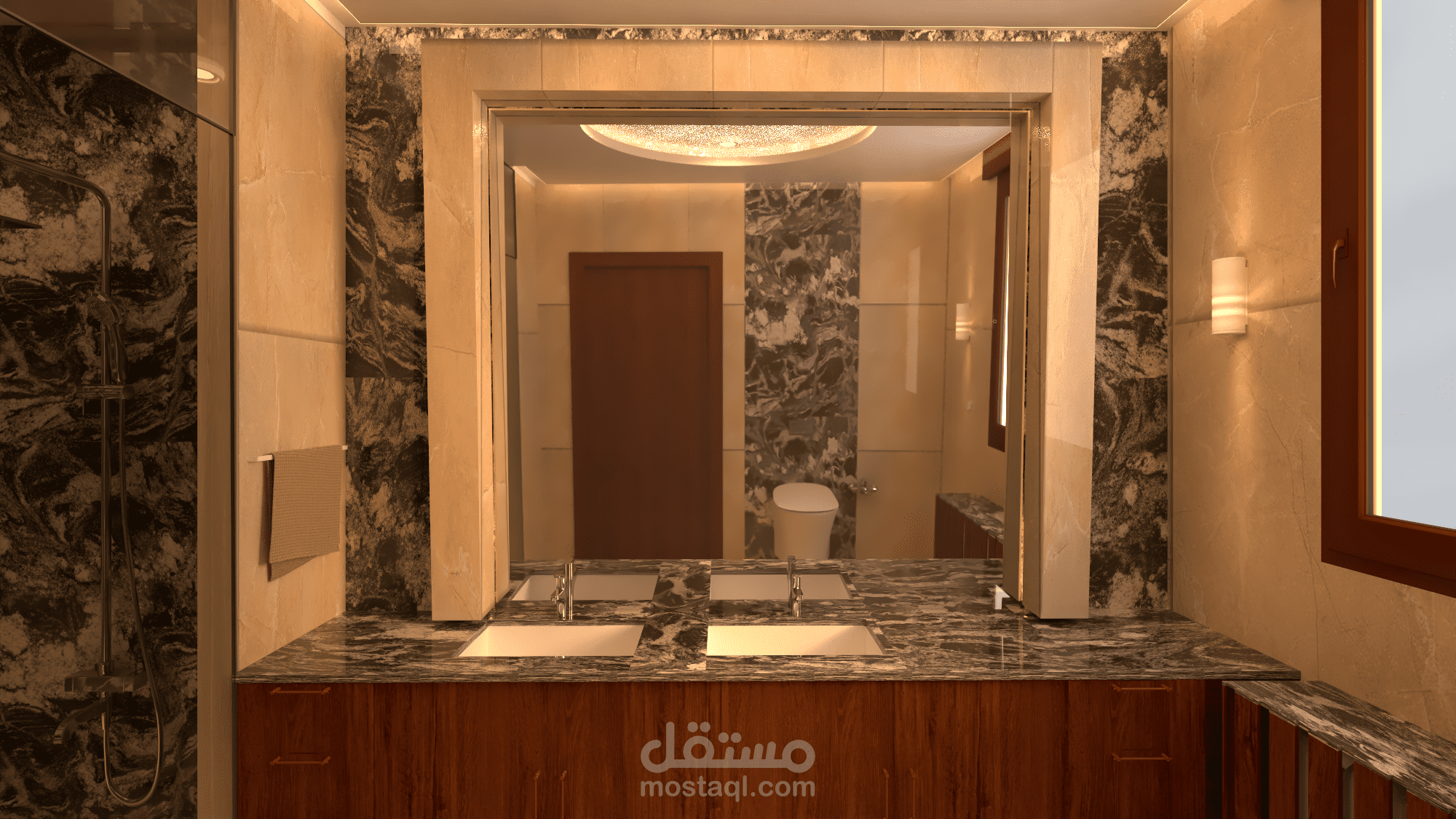 تصميم حمام فاخر.