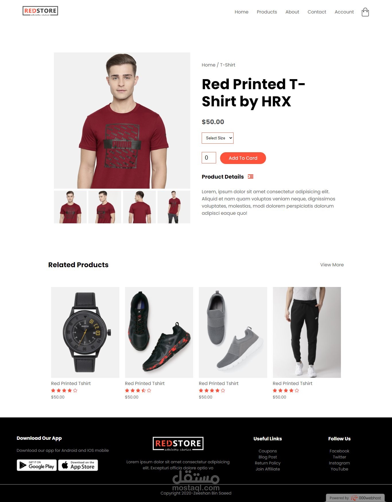 متجر إلكتروني باستخدام HTML5، CSS3، JavaScript