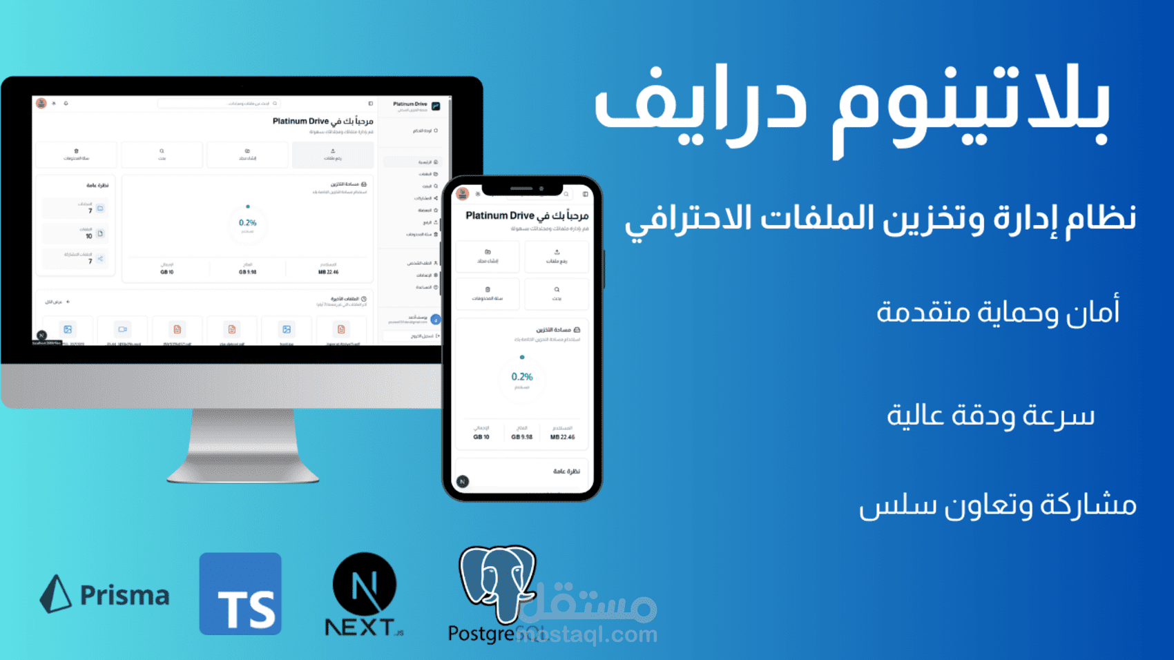 بلاتينيوم درايف - نظام إدارة وتخزين الملفات الاحترافي