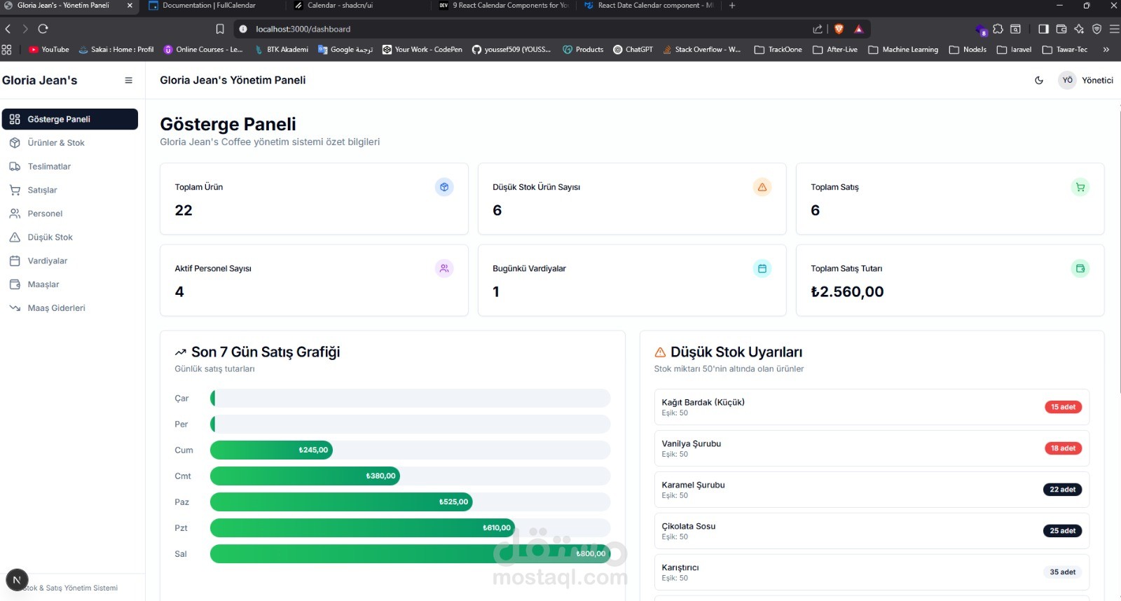 نظام إدارة متكامل لمقاهي القهوة (Coffee Shop Management System)