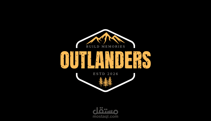تصميم شعار OUTLANDERS بطابع المغامرة والطبيعة