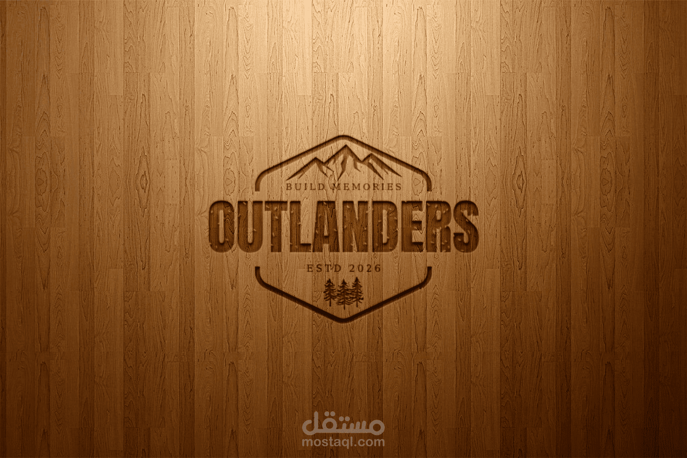 تصميم شعار OUTLANDERS بطابع المغامرة والطبيعة