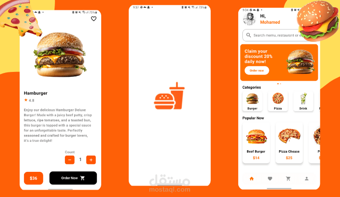 تطبيق متكامل لطلب الطعام وإدارته بواجهة حديثة وربط فوري بقاعدة بيانات.