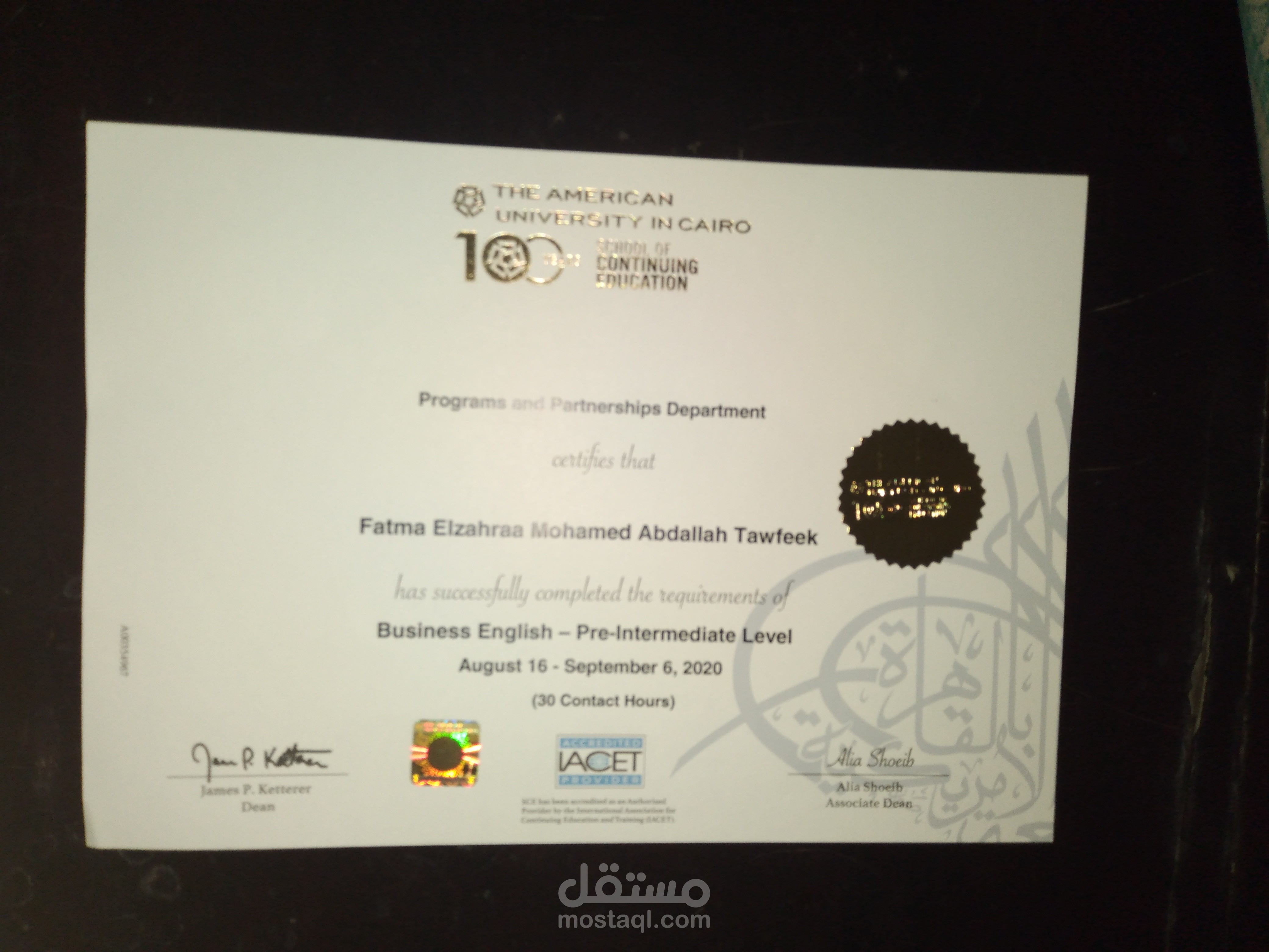 Business course american university in cairo