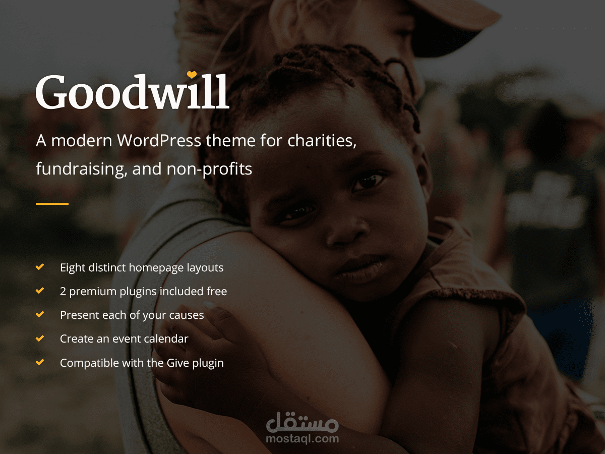ترجمة وتجهيز قالب GoodWill للأعمال الخيرية