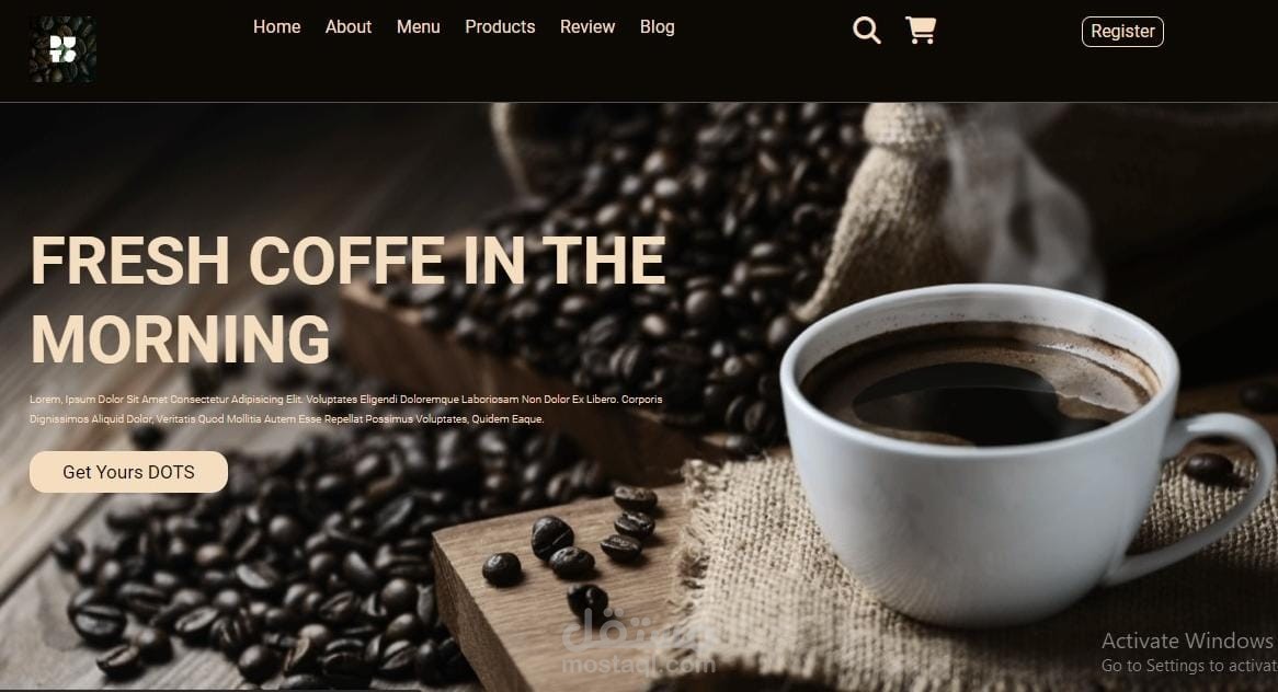 موقع الكتروني لمحل قهوة Duts Coffe