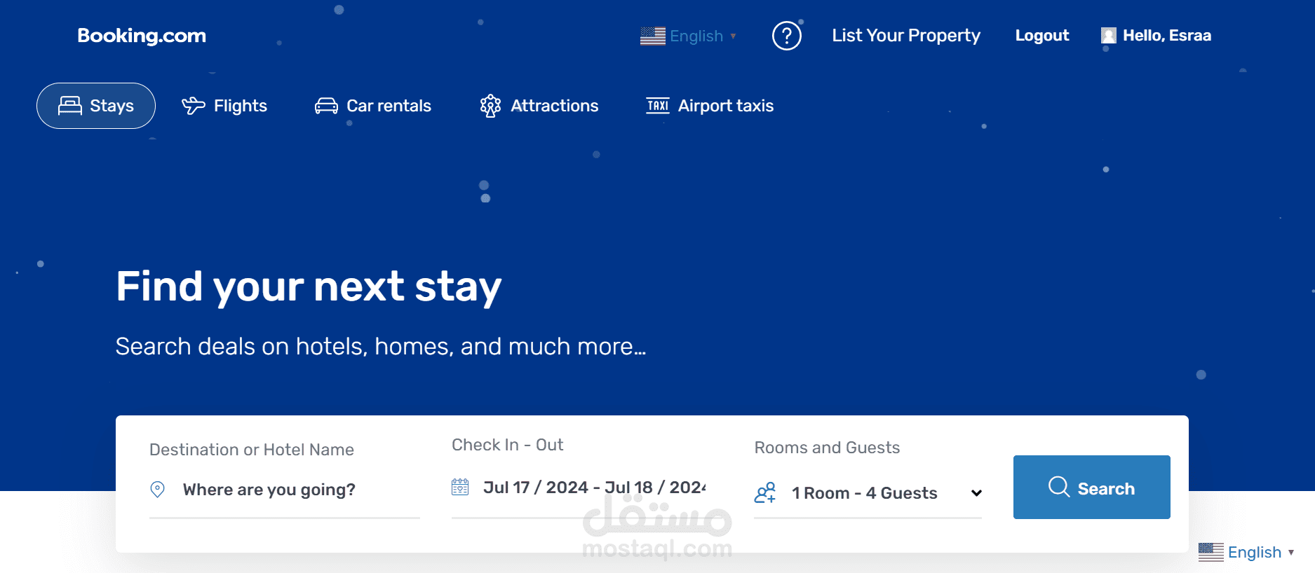 Booking  Clone Website