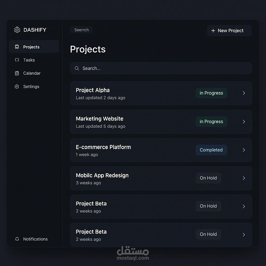 "Dashify" - smart control panel for project management