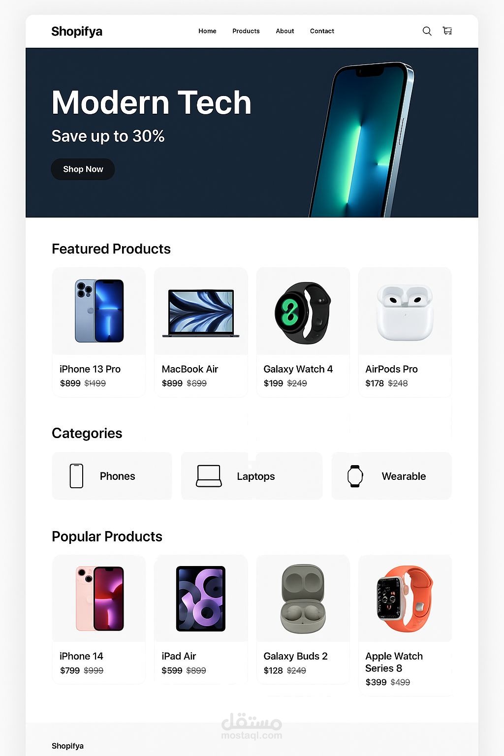 Shopifya – A Modern Online Store for Tech Products