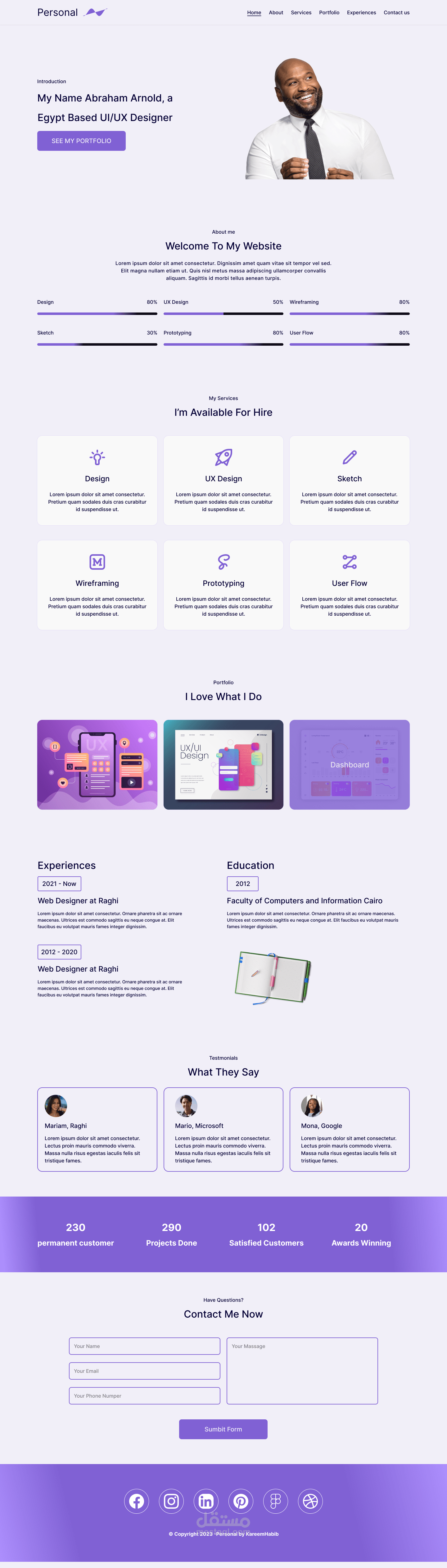 Persona website UI/UX