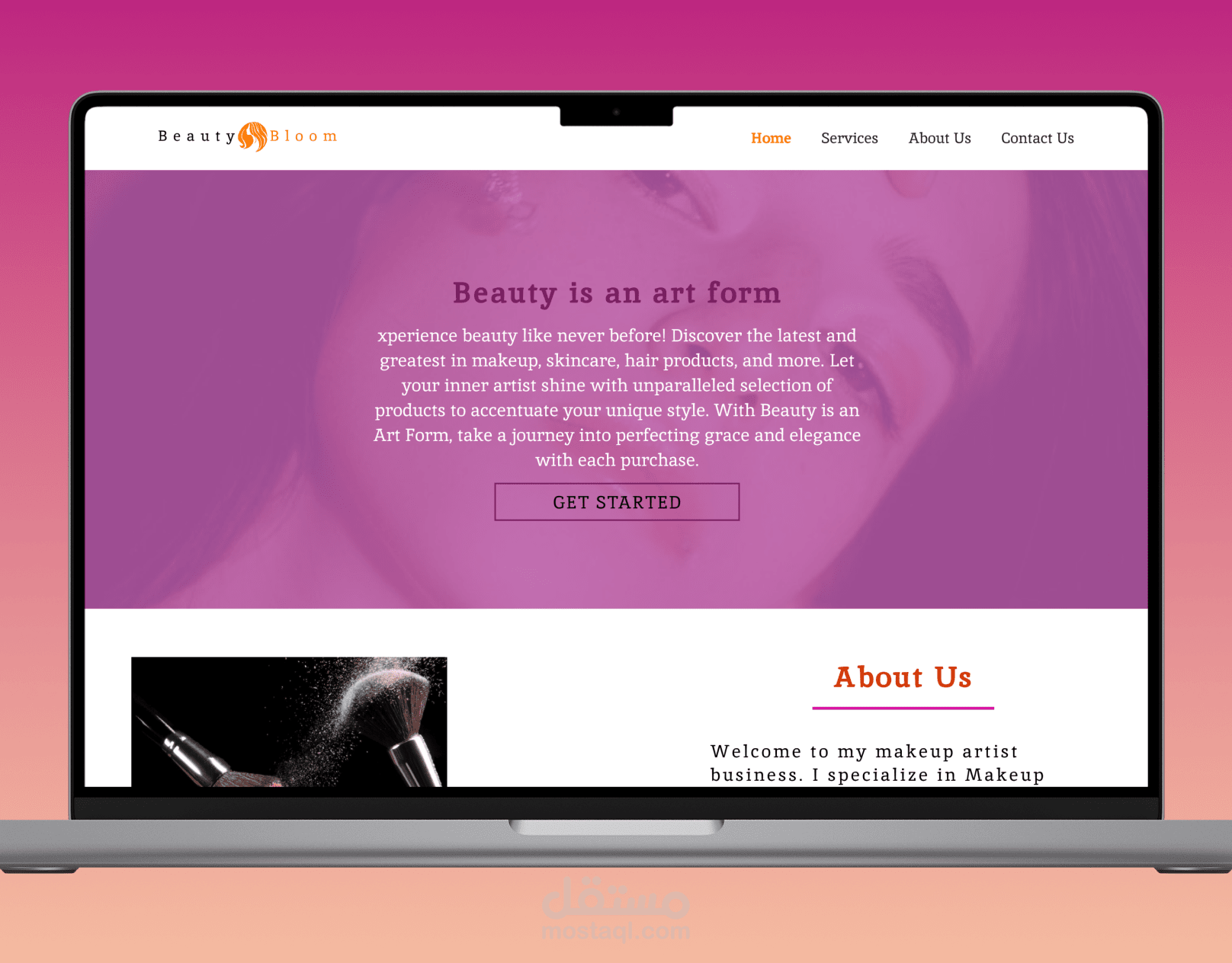 صفحه هبوط لصالون تجميل " UI UX " Landing Page "