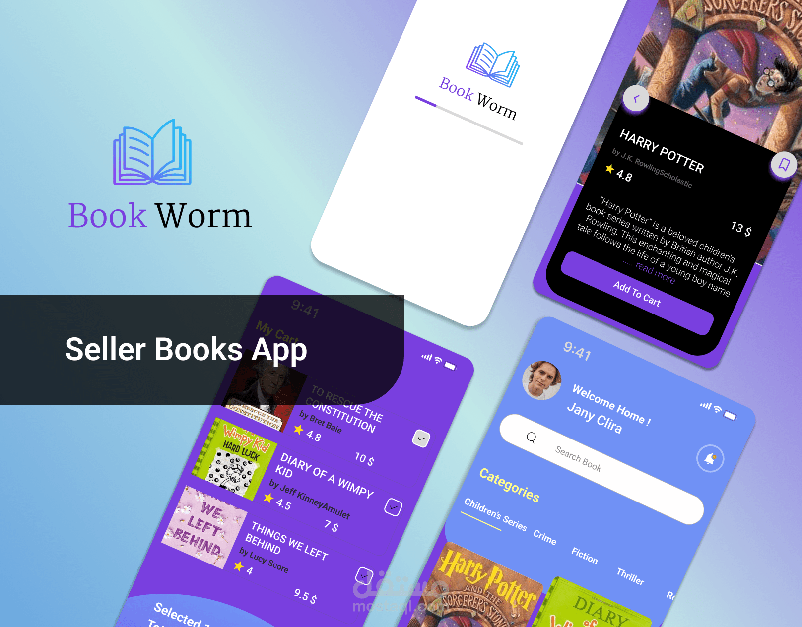 تصميم تطبيق متجر لبيع الكتب UI UX