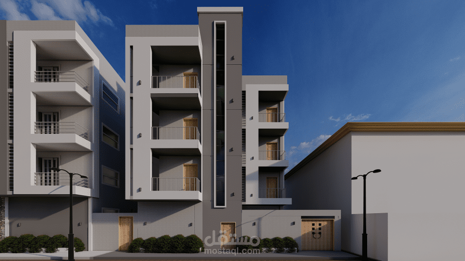 تصميم اثنين من المباني السكنية المتجاورة