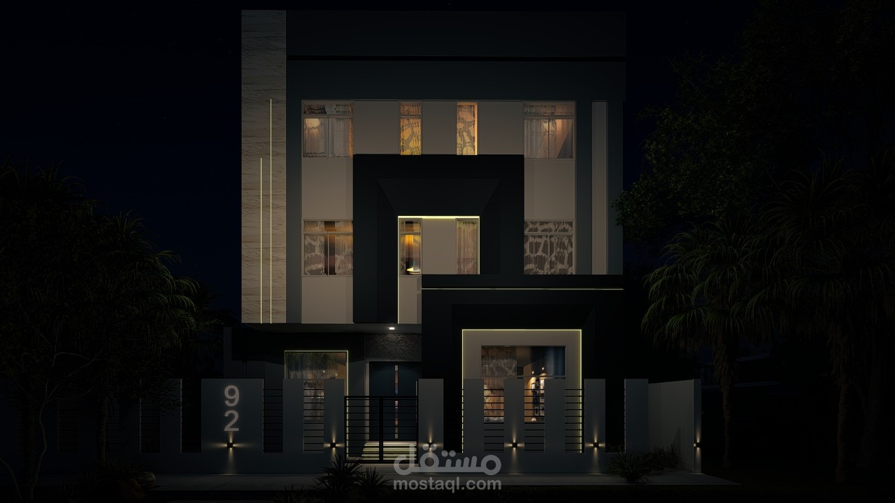 تصميم واجهات ورندر ثلاثي الأبعاد – مشروع بصري احترافي