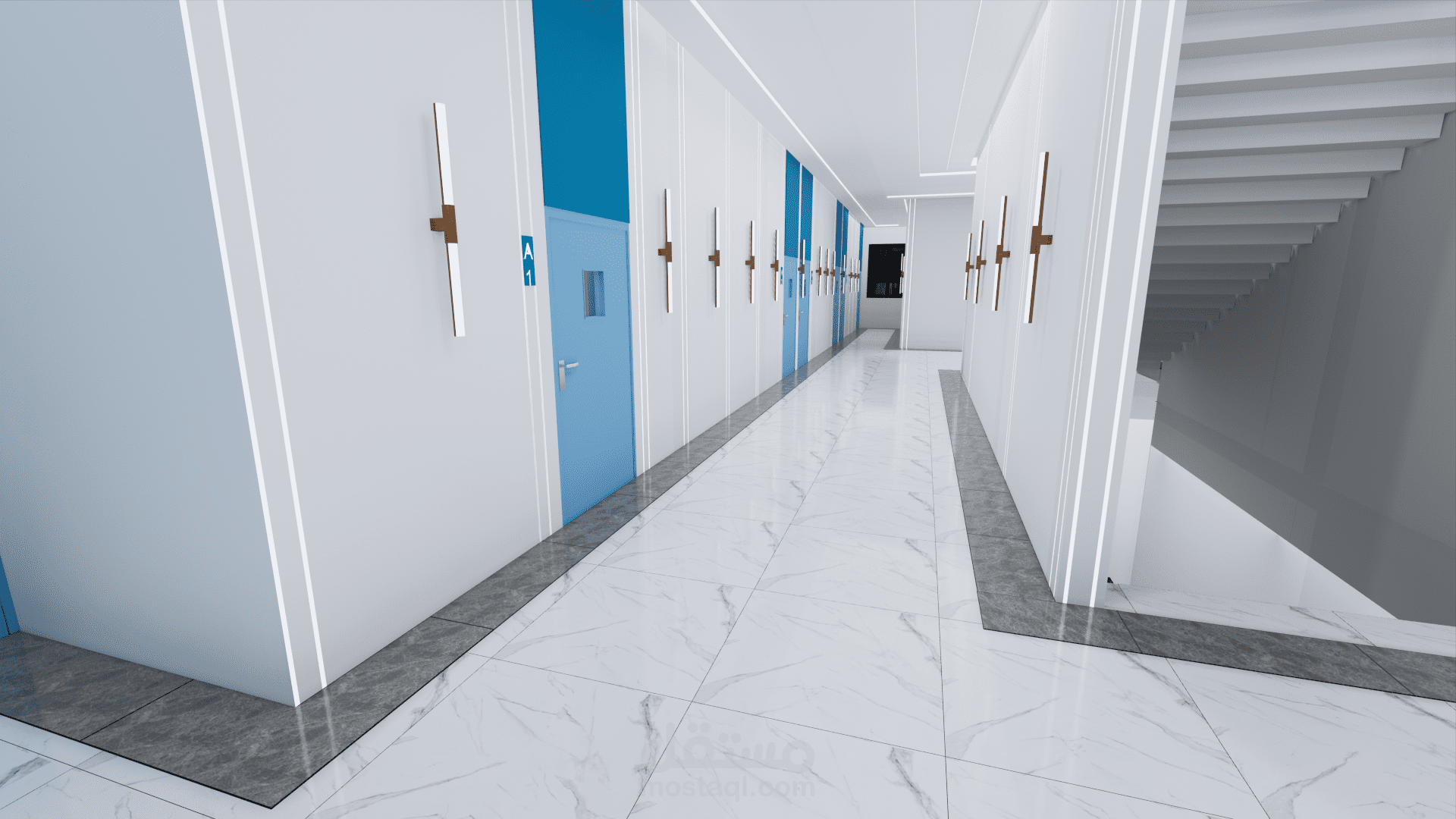 ممرات لغرف مشفى