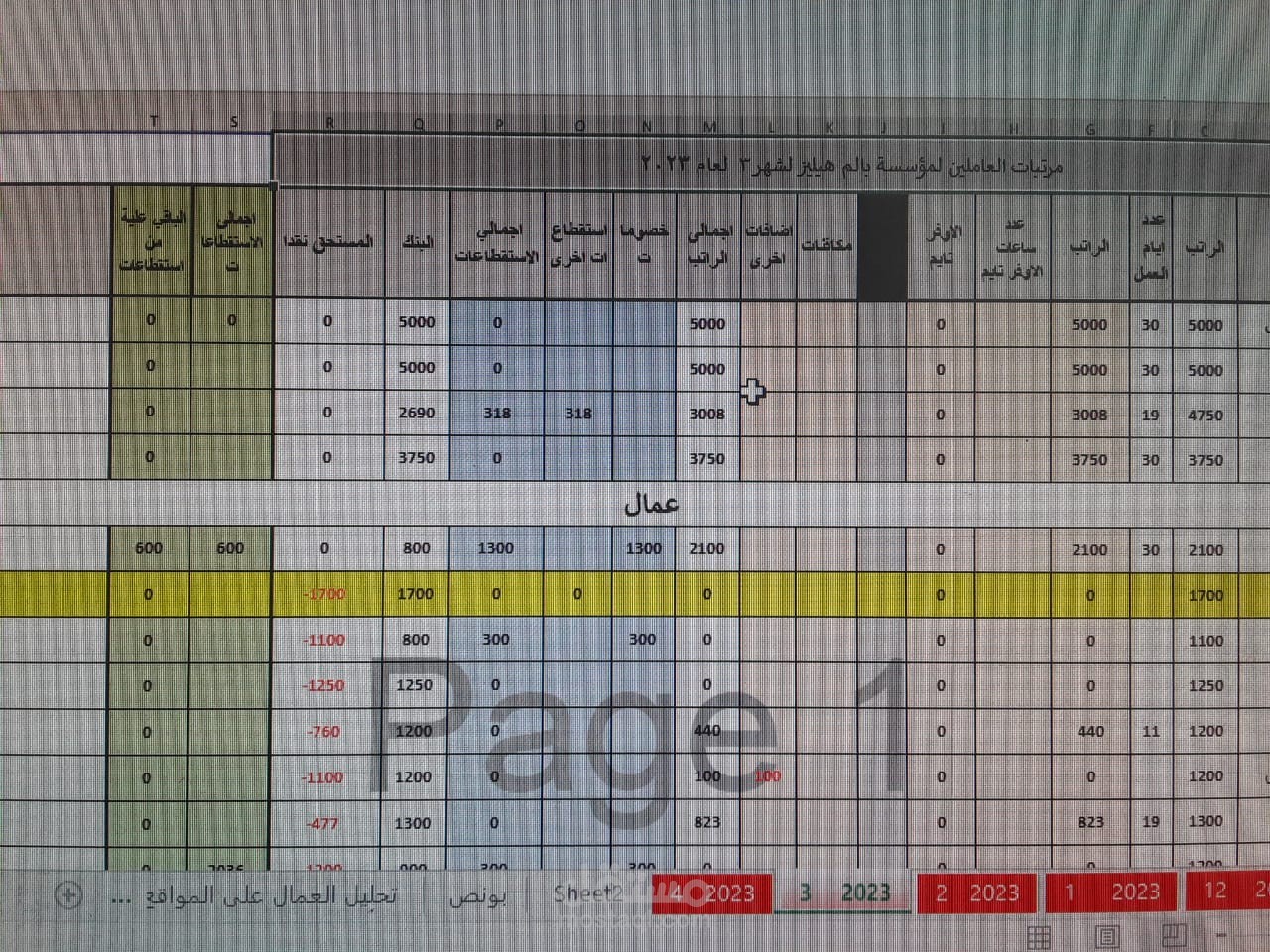 كشف مرتبات