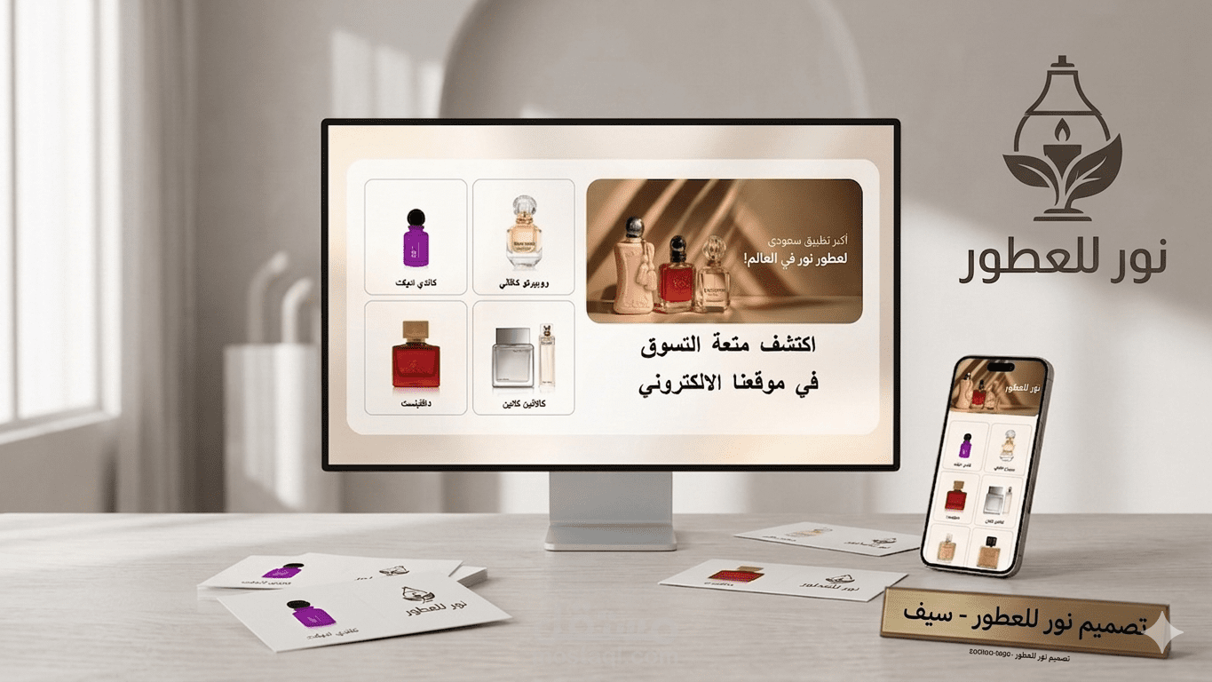 تطوير قسم عرض منتجات (UI) لمتجر إلكتروني للعطور