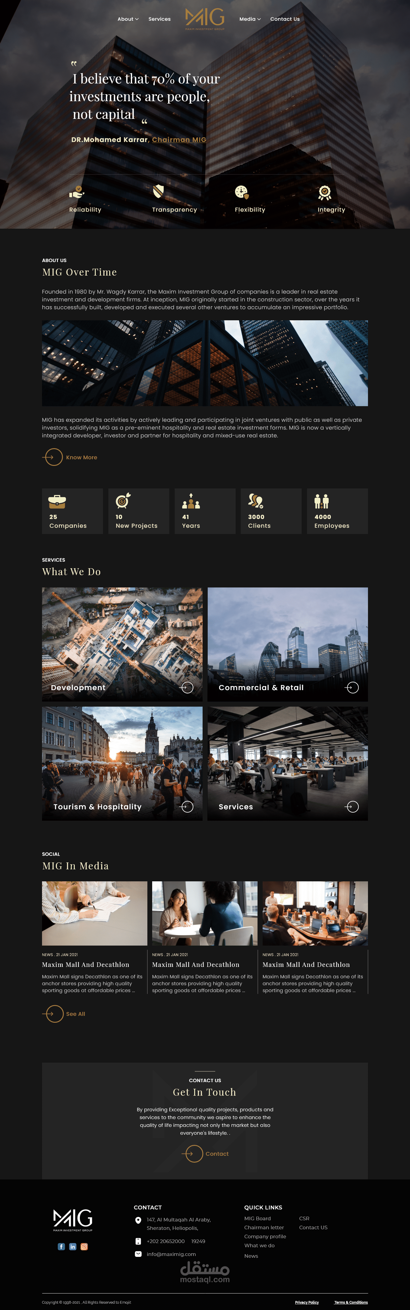 الموقع الرئيسي لشركة ماكسيم لللإستثمارات