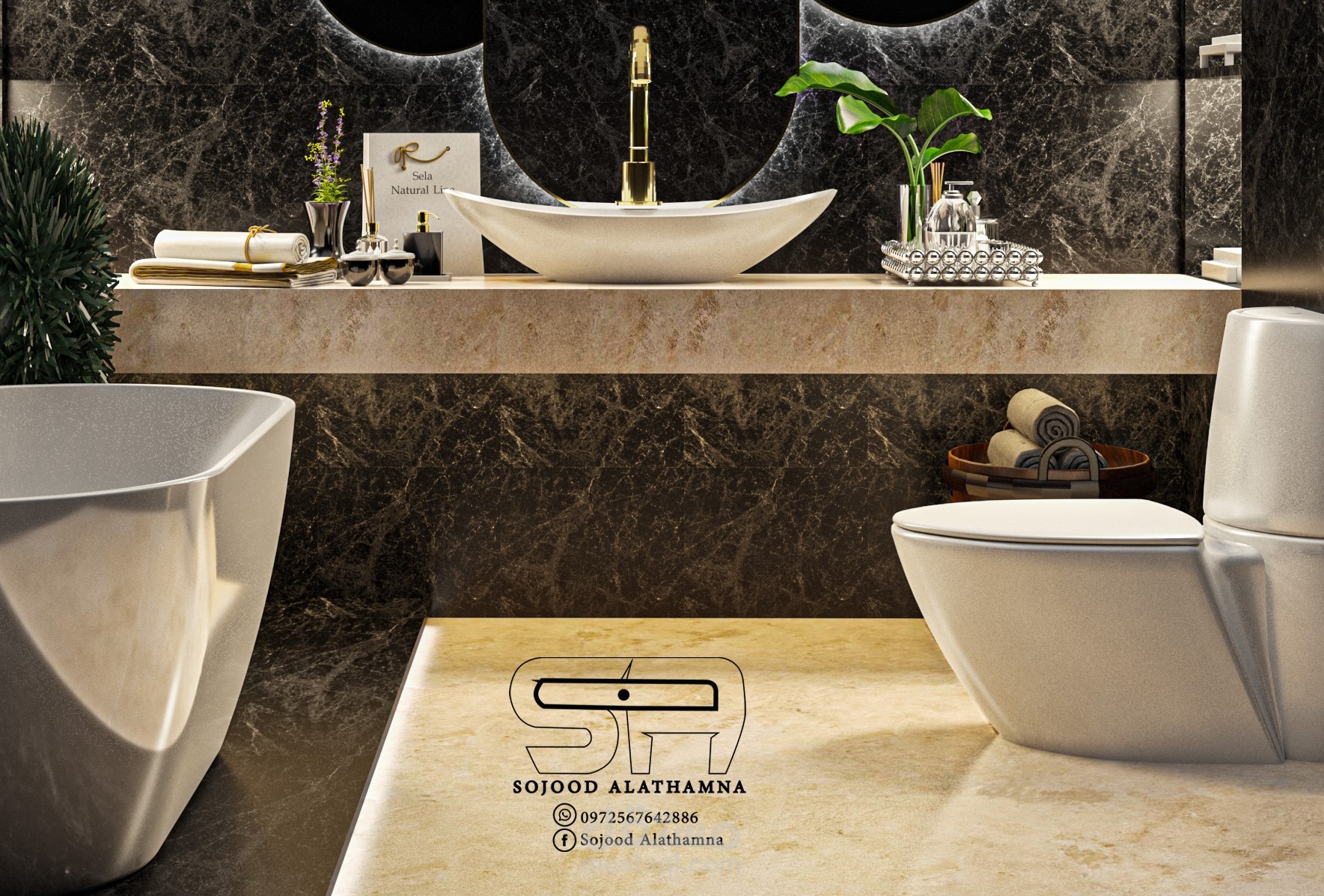 تصميم حمام رئيسي، Master bathroom design