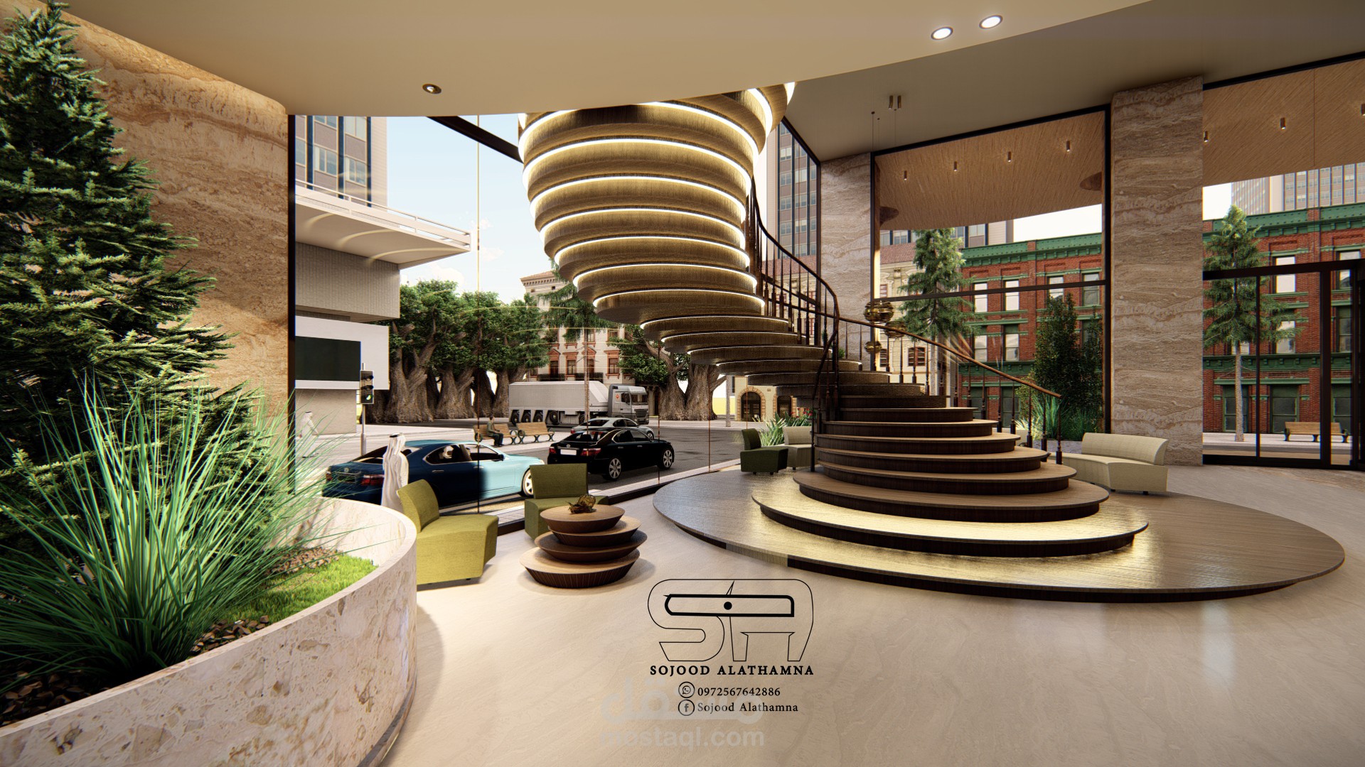 تصميم داخلي وخارجي لفندق، Interior and exterior hotel design