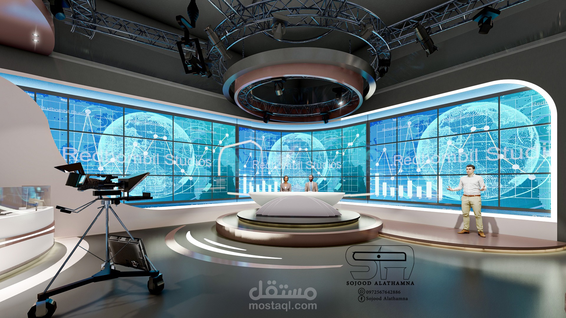 مقترح تصميمي لاستديو قناة إم بي سي،  Studio design proposal for MBC channel