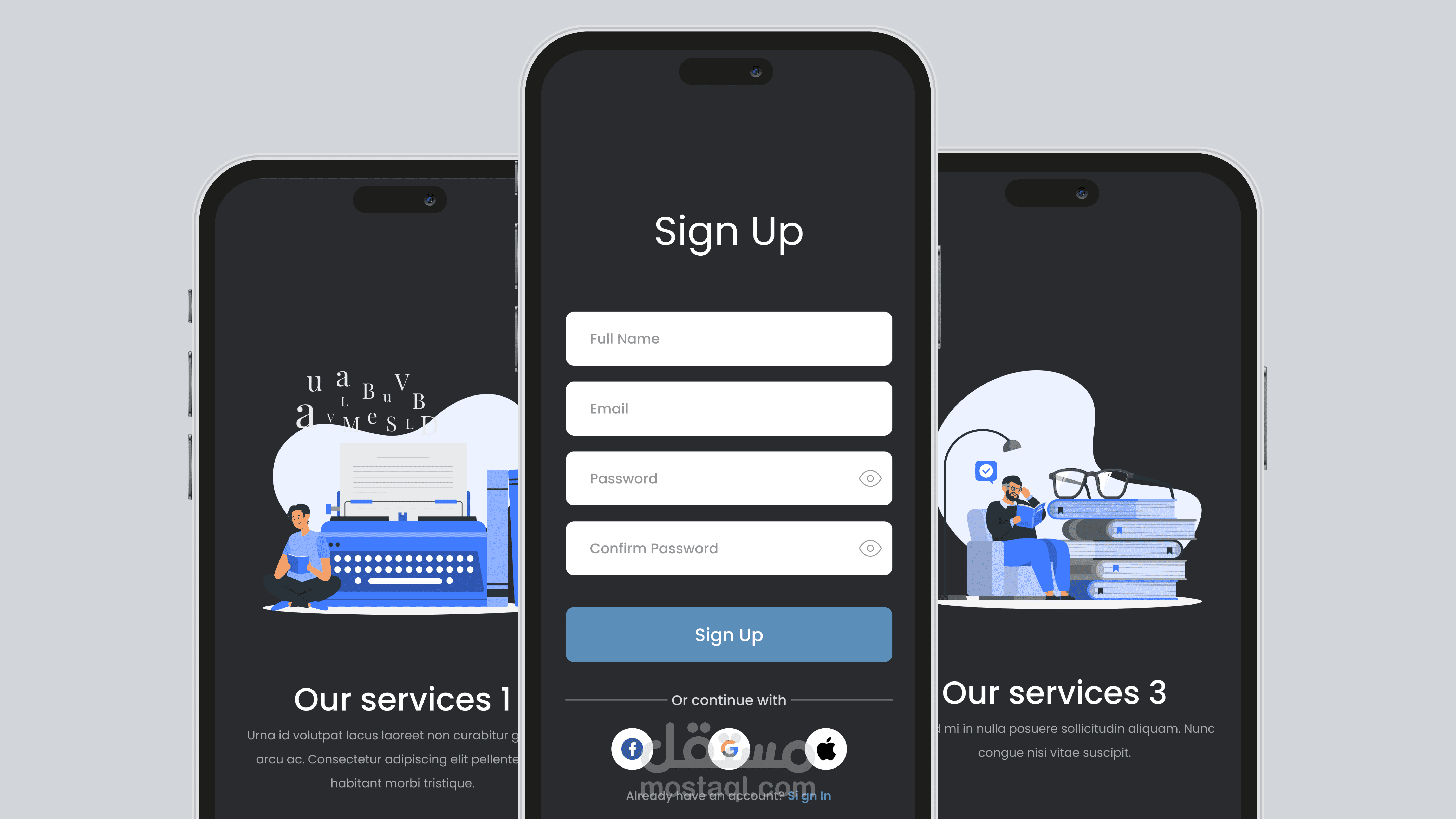 Splash & SignIn & SignUp Screens Mobile App