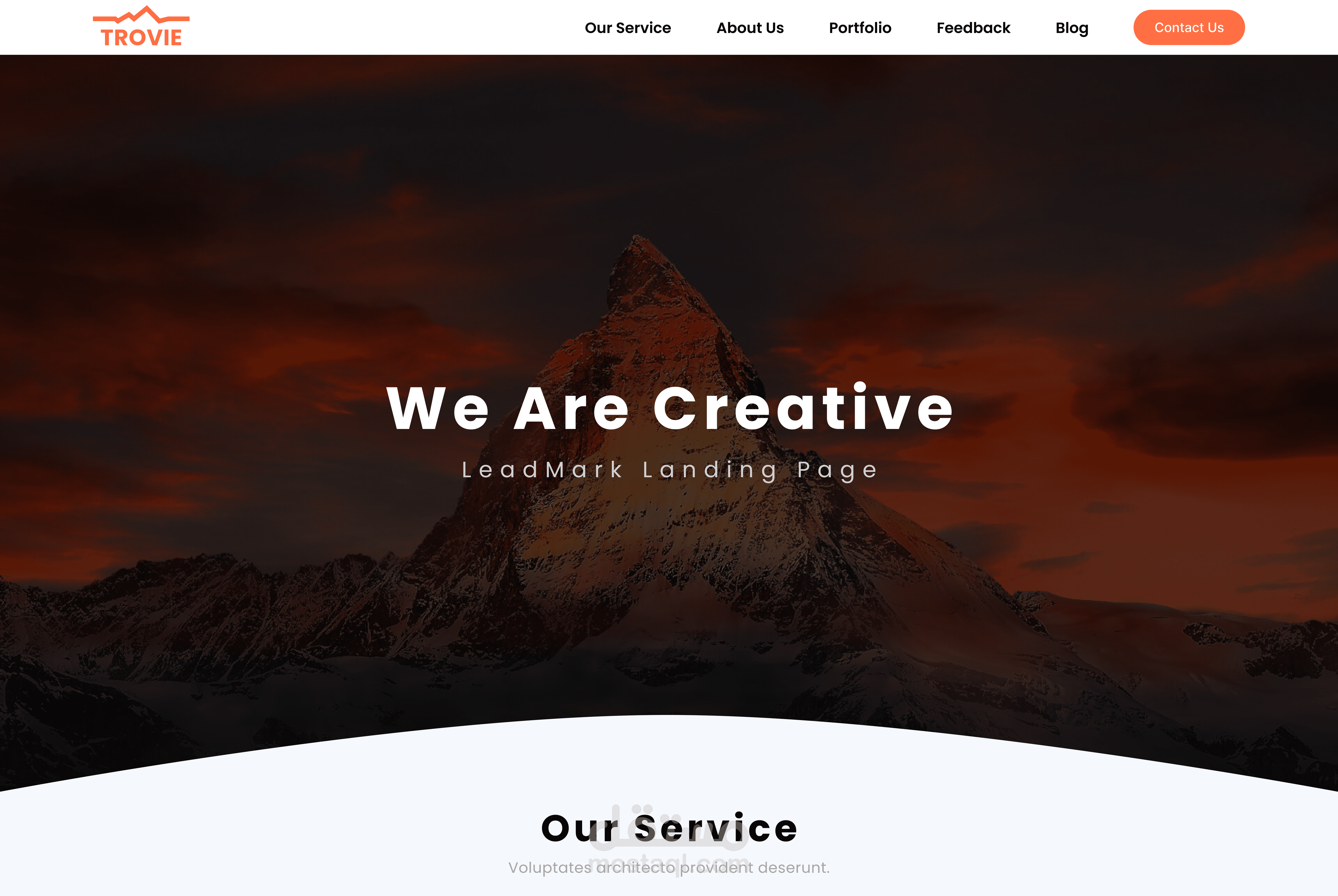 تصميم لموقع Trovie لتقديم خدمة حجز رحلات عبر العالم.